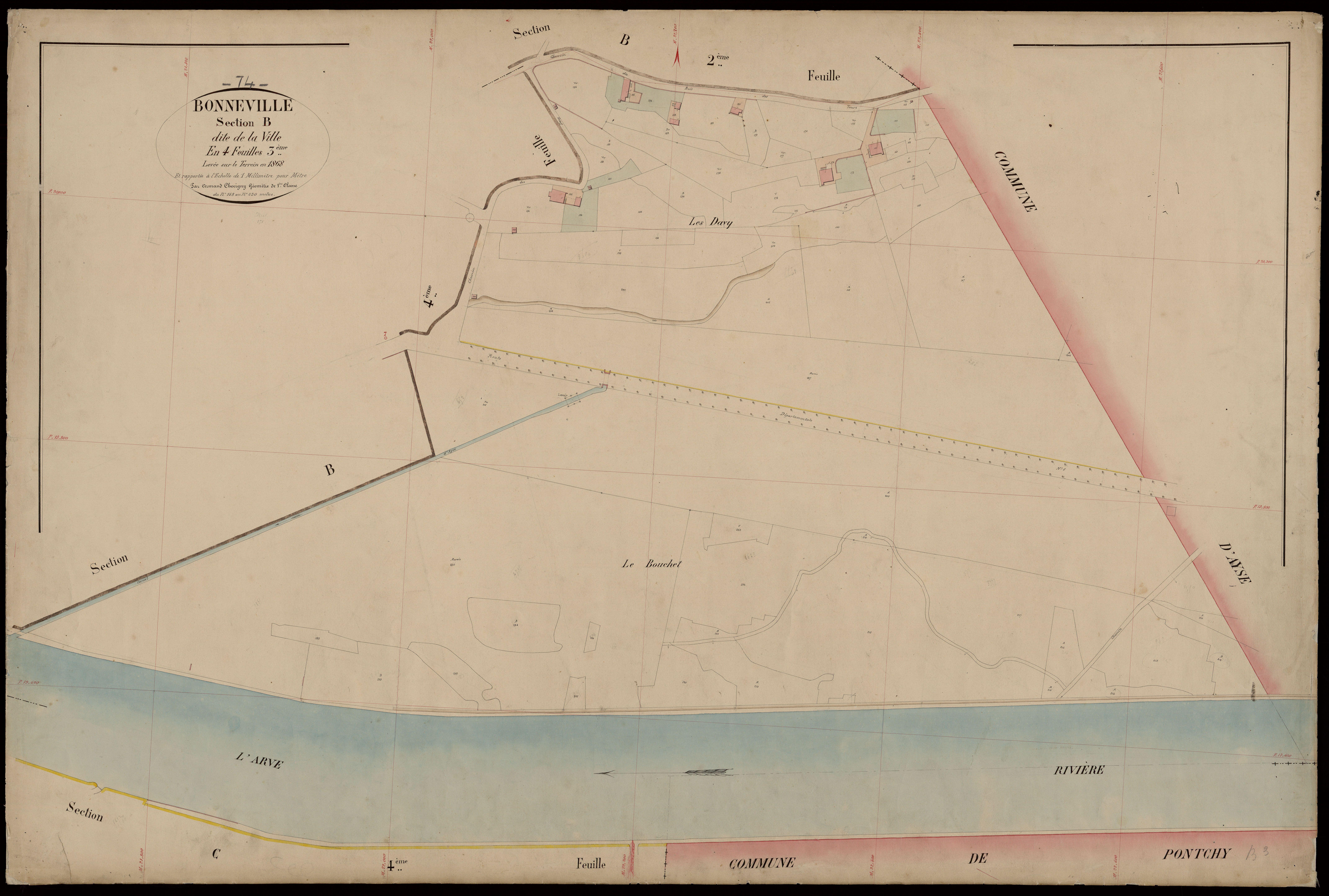 3 P 3 2941 - Feuille n° 4, parcelles n° 231 à 629 - 1868
