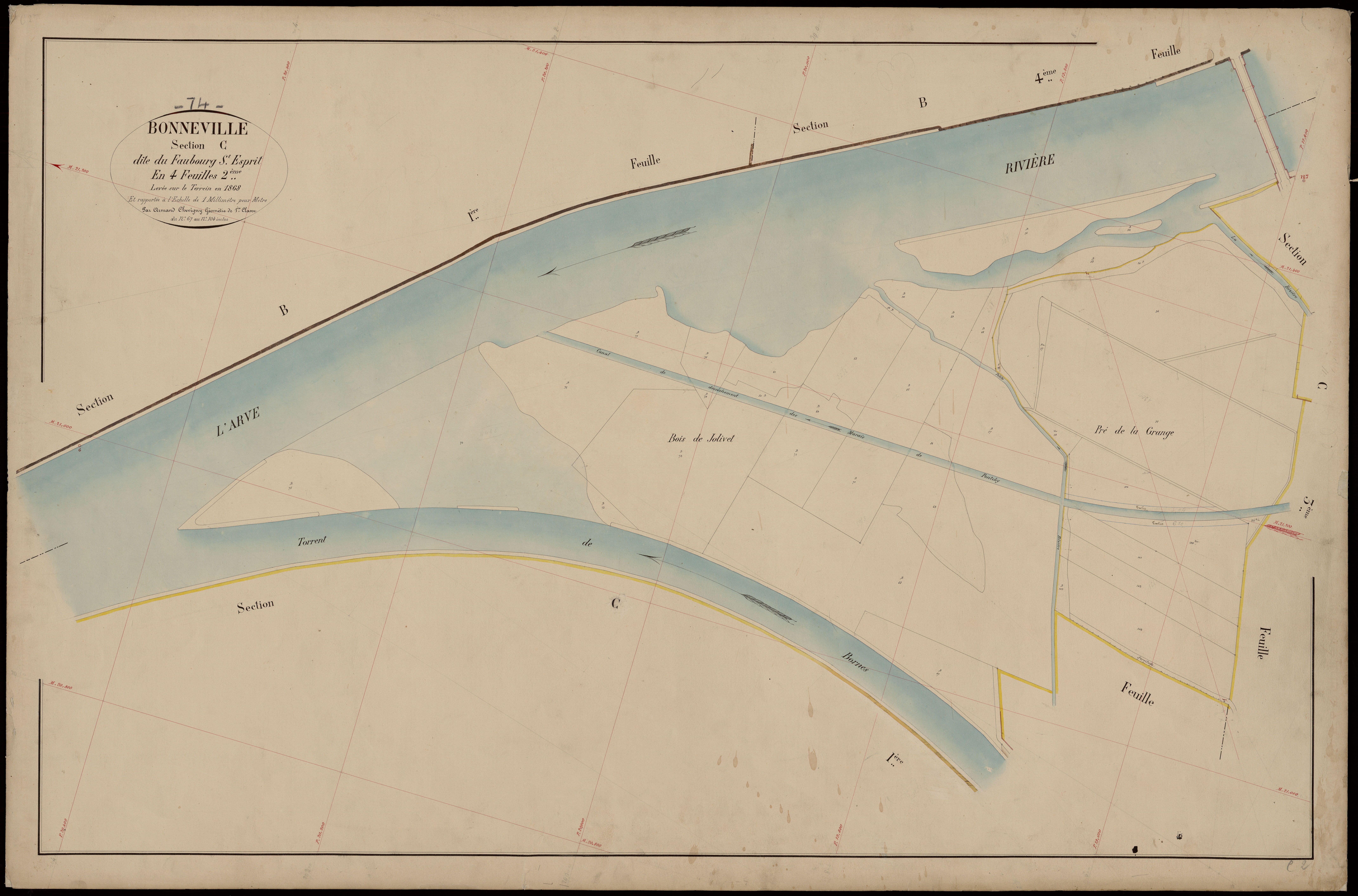 3 P 3 2944 - Feuille n° 3, parcelles n° 10 à 240 - 1868