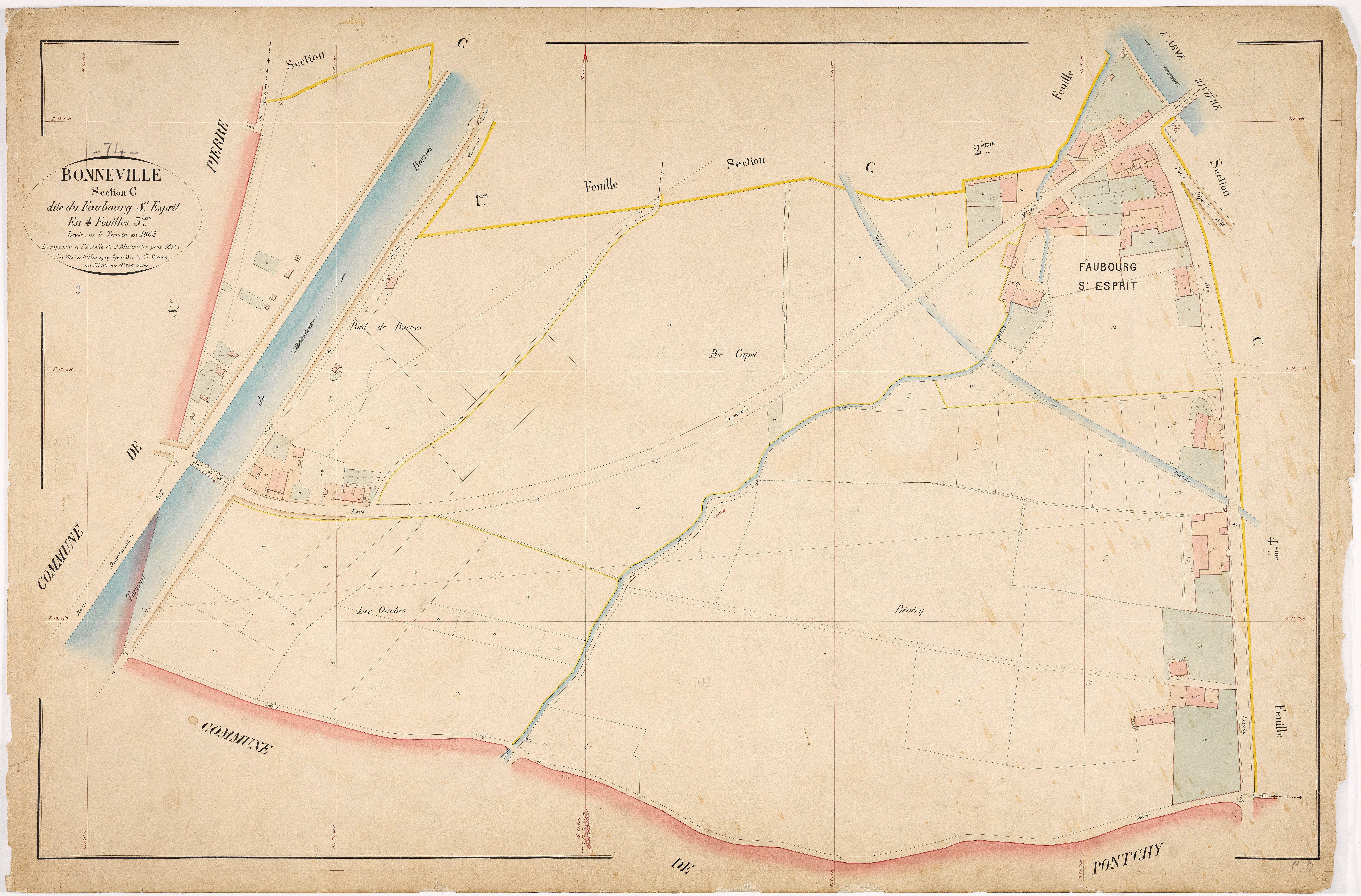 3 P 3 2945 - Feuille n° 4, parcelles n° 241 à 446 - 1868