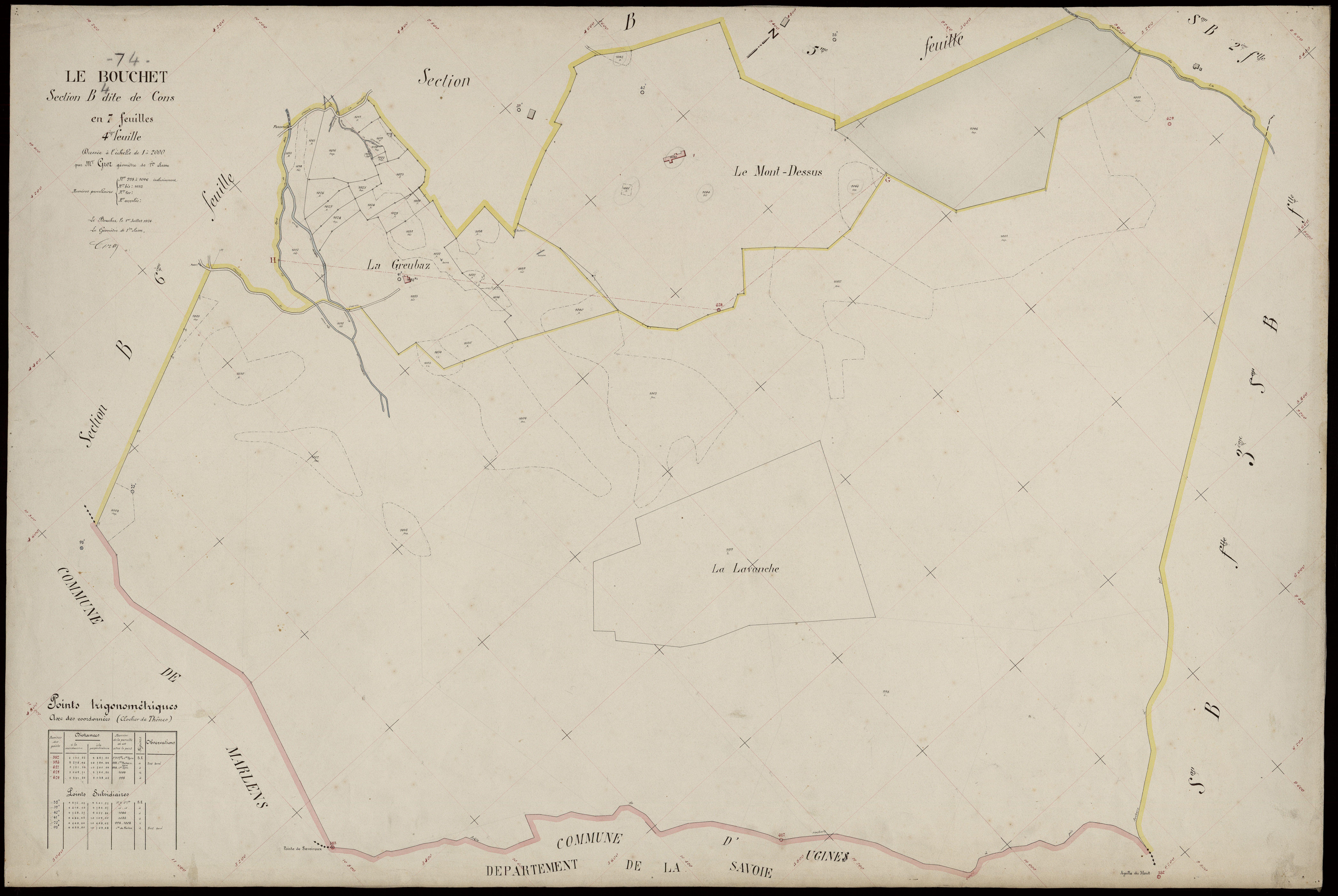 3 P 3 3003 - Feuille n° 5, parcelles n° 1047 à 1910 - 1er juillet 1924