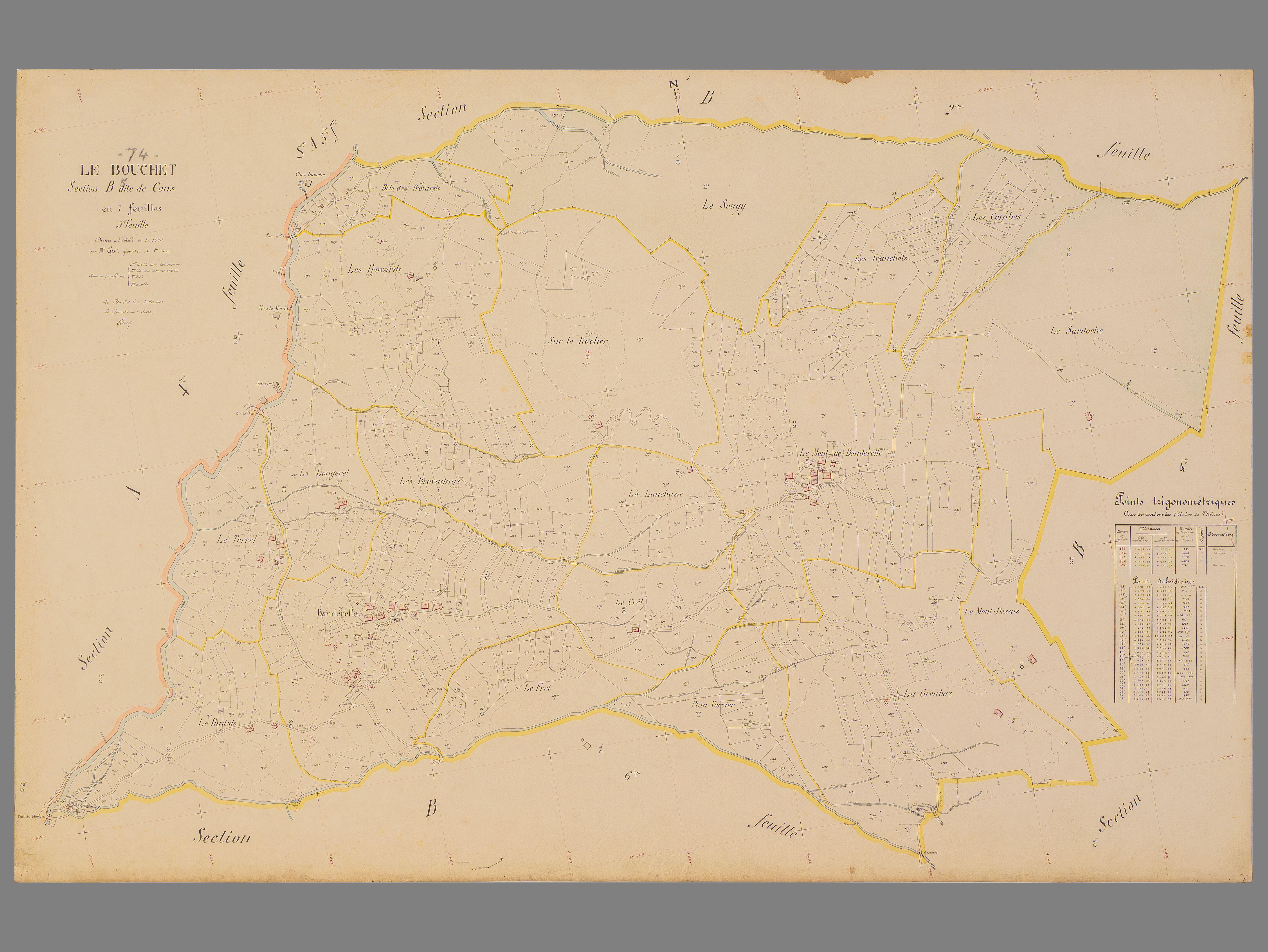 3 P 3 3004 - Feuille n° 6, parcelles n° 1910bis à 2393 - 1er juillet 1924