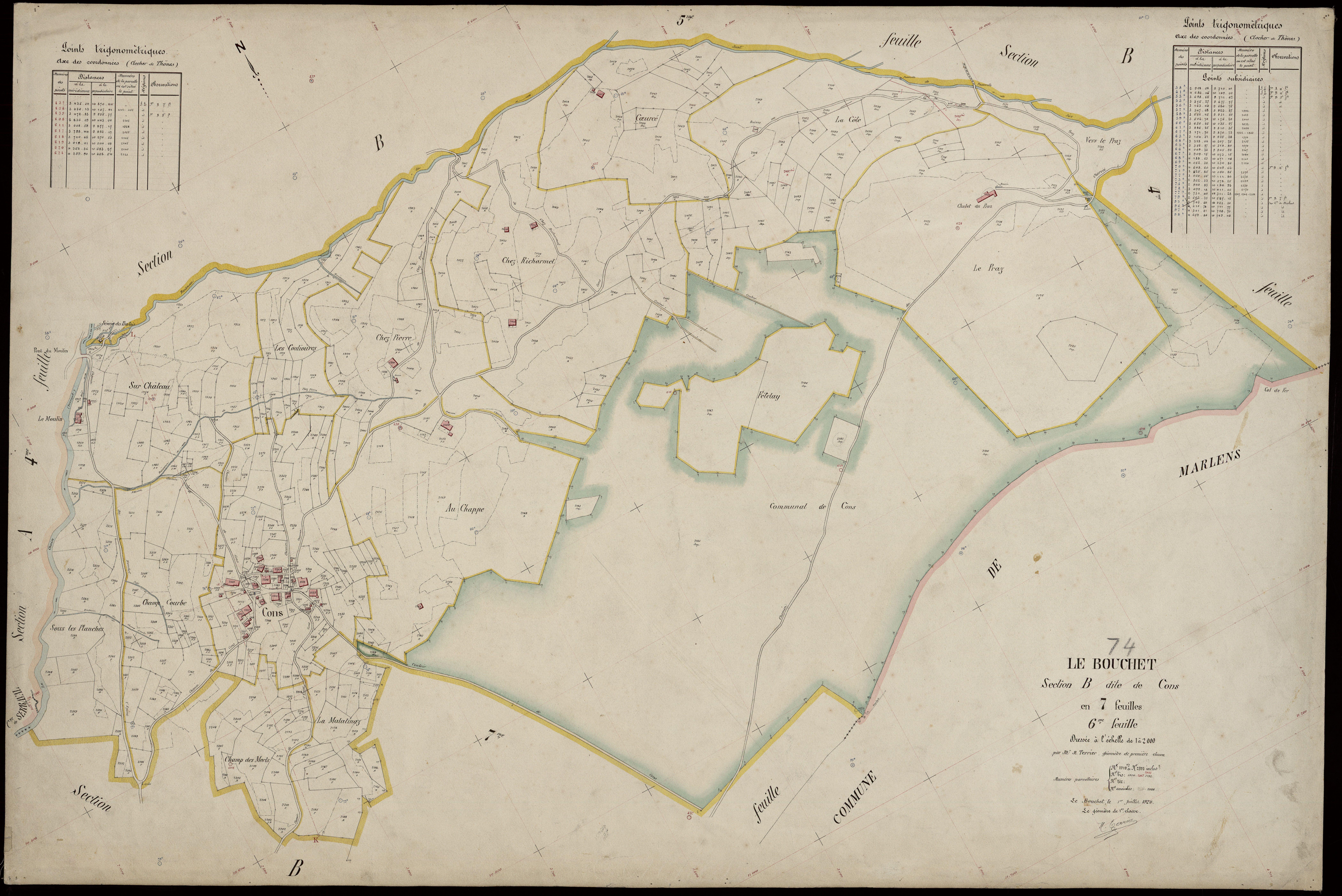 3 P 3 3005 - Feuille n° 7, parcelles n° 2394 à 2867 - 1er juillet 1924