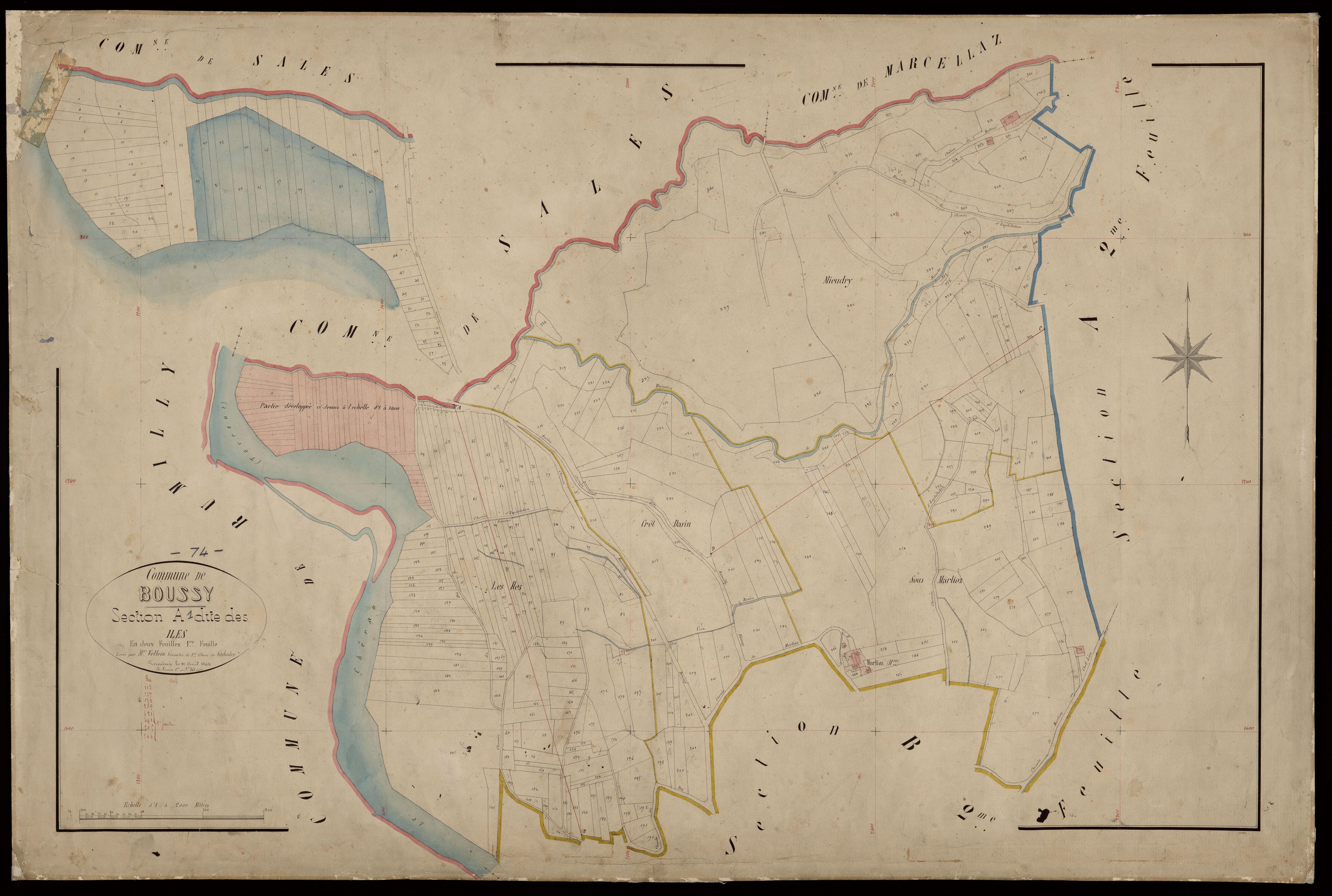 3 P 3 3015 - Feuille n° 2, parcelles n° 362 à 741 - 21 avril 1864