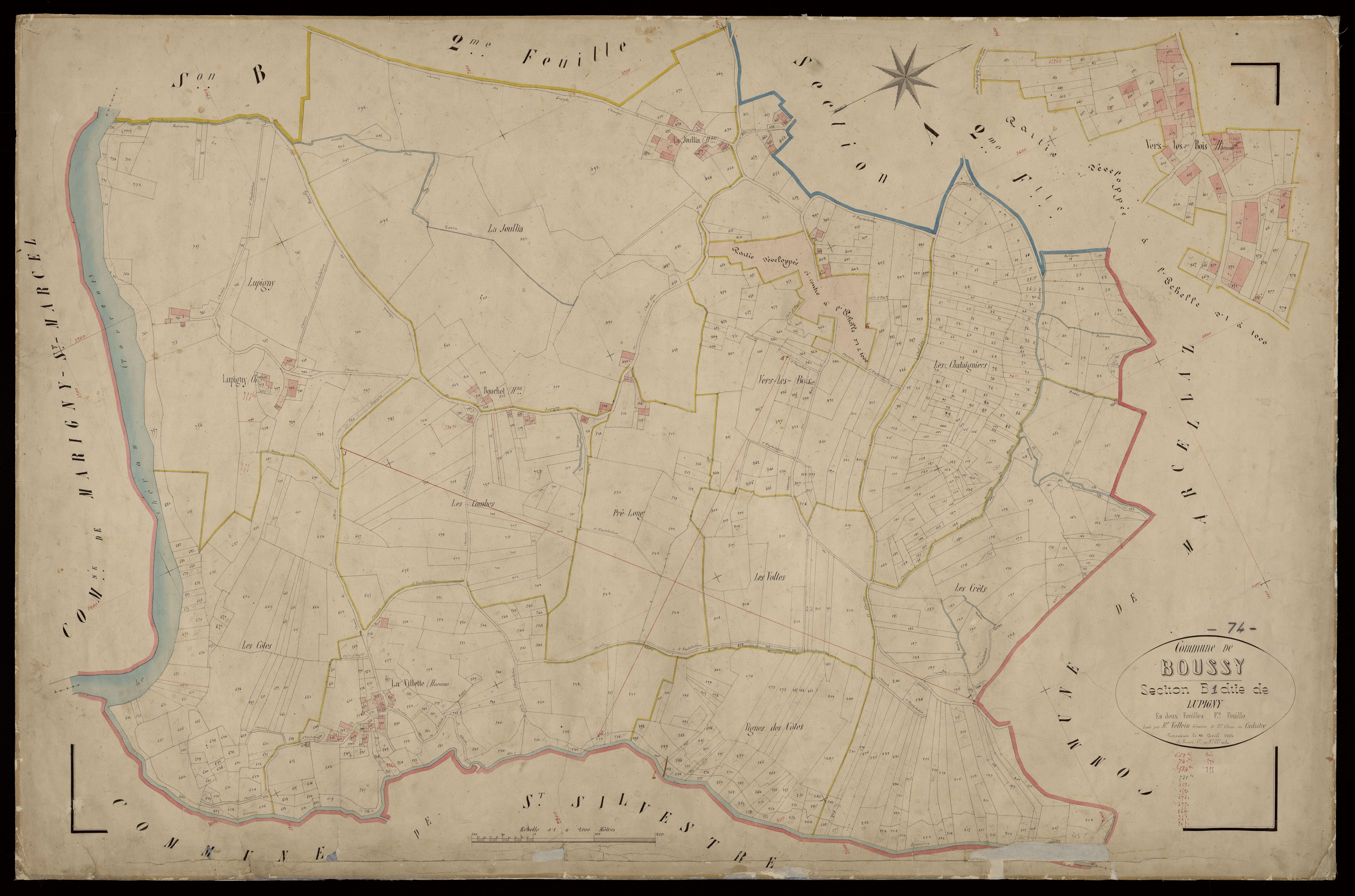 3 P 3 3017 - Feuille n° 2, parcelles n° 778 à 1211 - 21 avril 1864