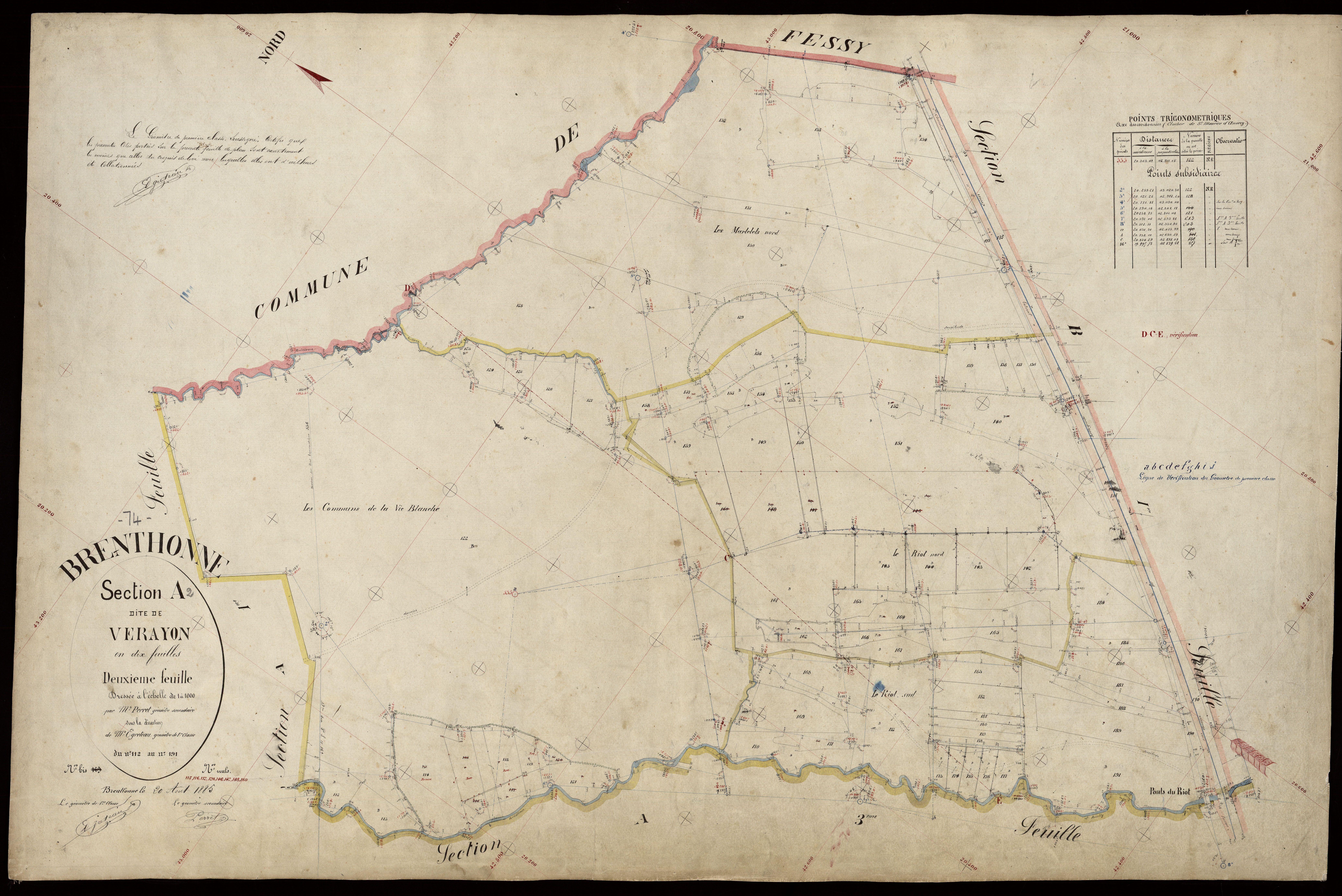 3 P 3 3040 - Feuille n° 3, parcelles n° 192 à 297 - 20 août 1885