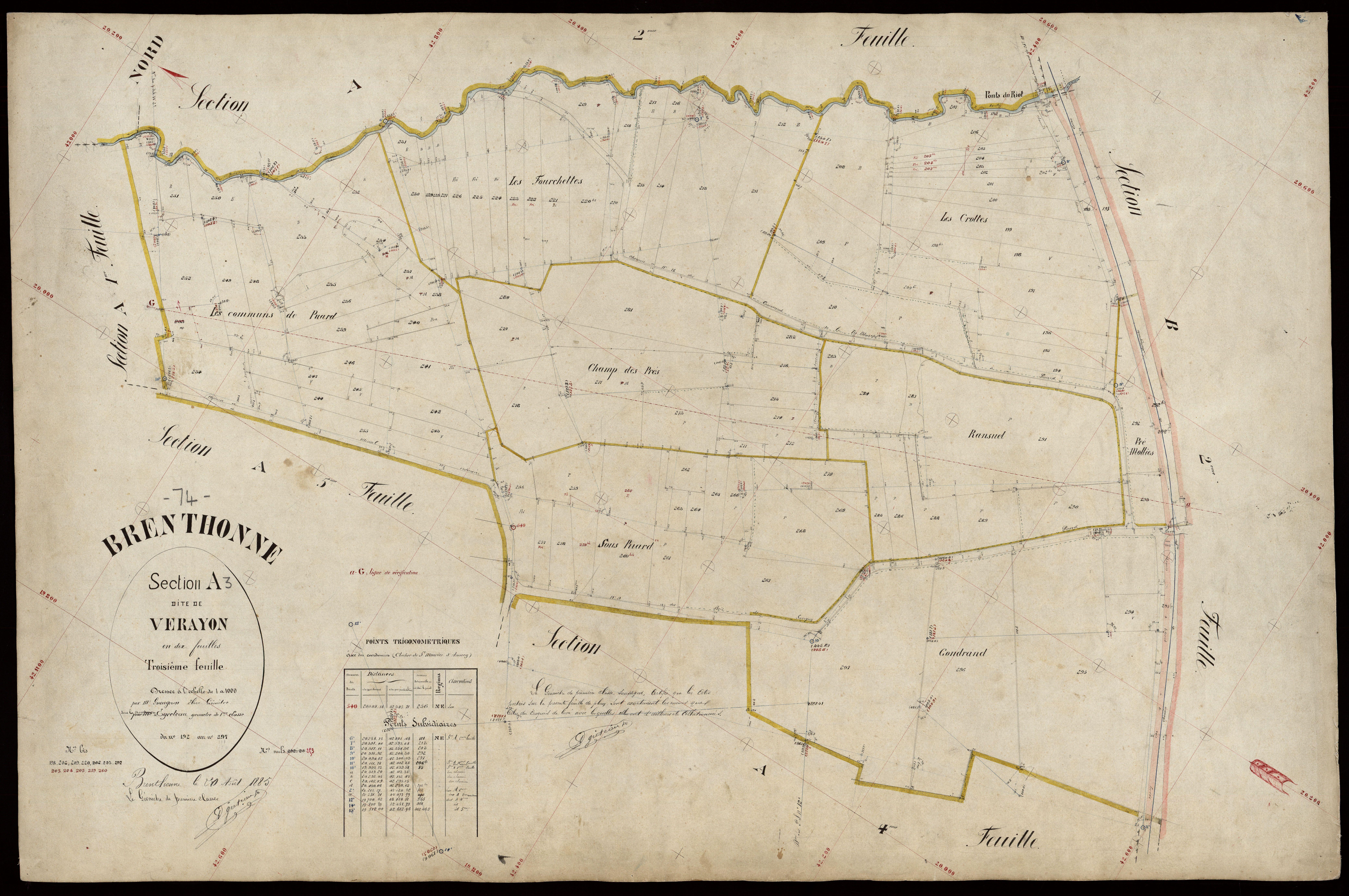 3 P 3 3041 - Feuille n° 4, parcelles n° 298 à 427 - 11 janvier 1886