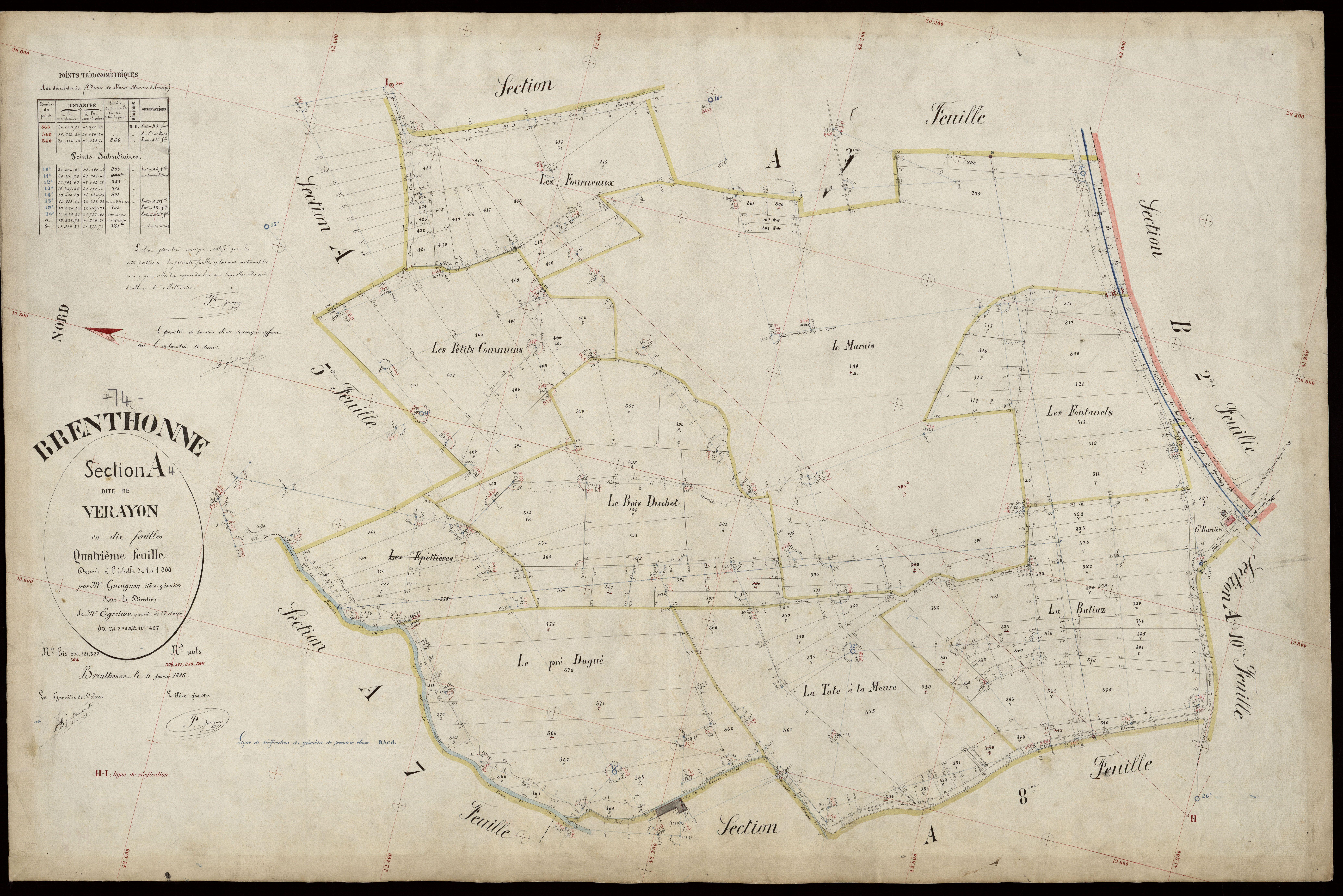 3 P 3 3042 - Feuille n° , parcelles n° 428 à 491 - 20 août 1885
