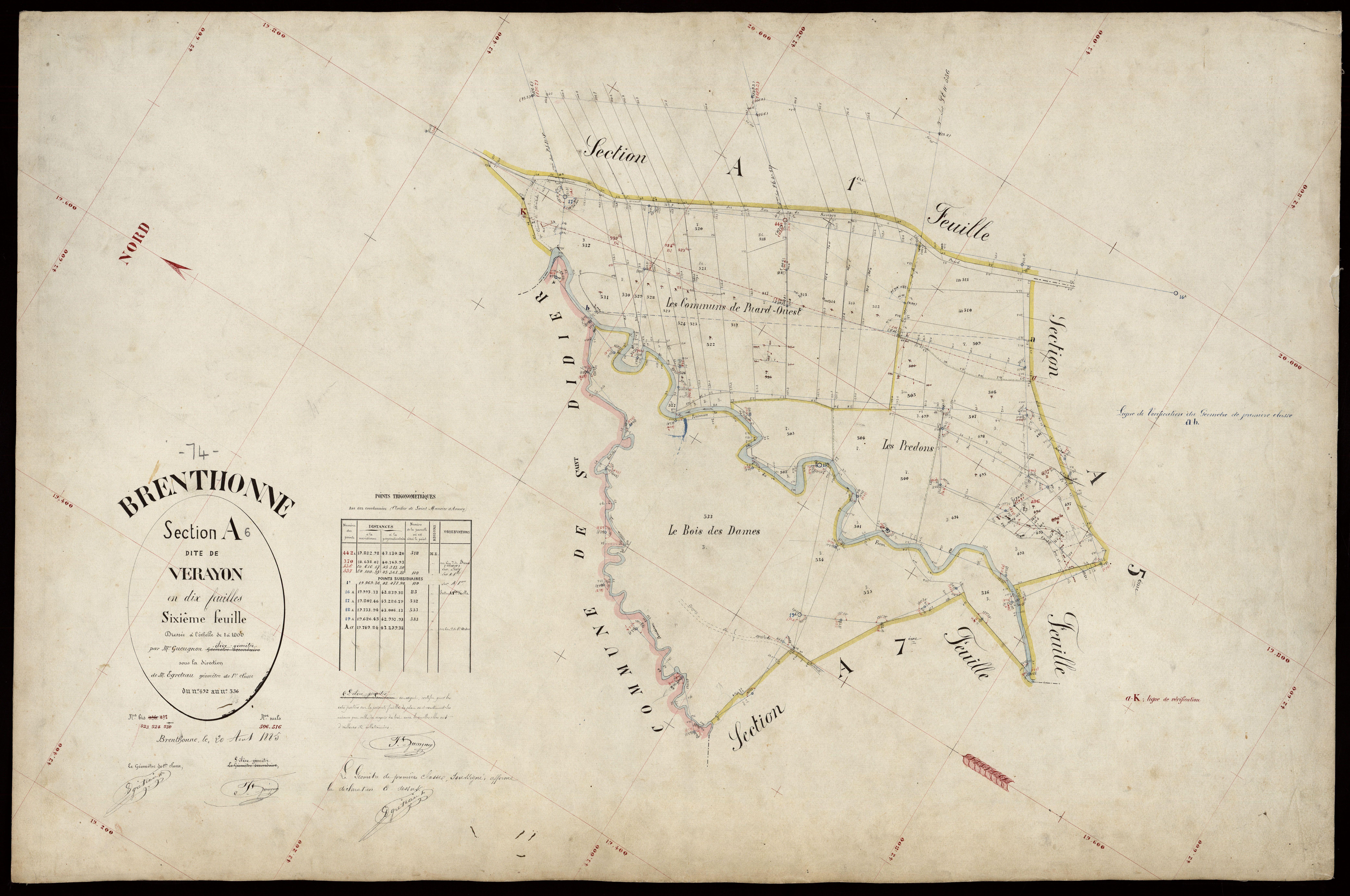 3 P 3 3044 - Feuille n° 7, parcelles n° 37 à 80 - 20 août 1885