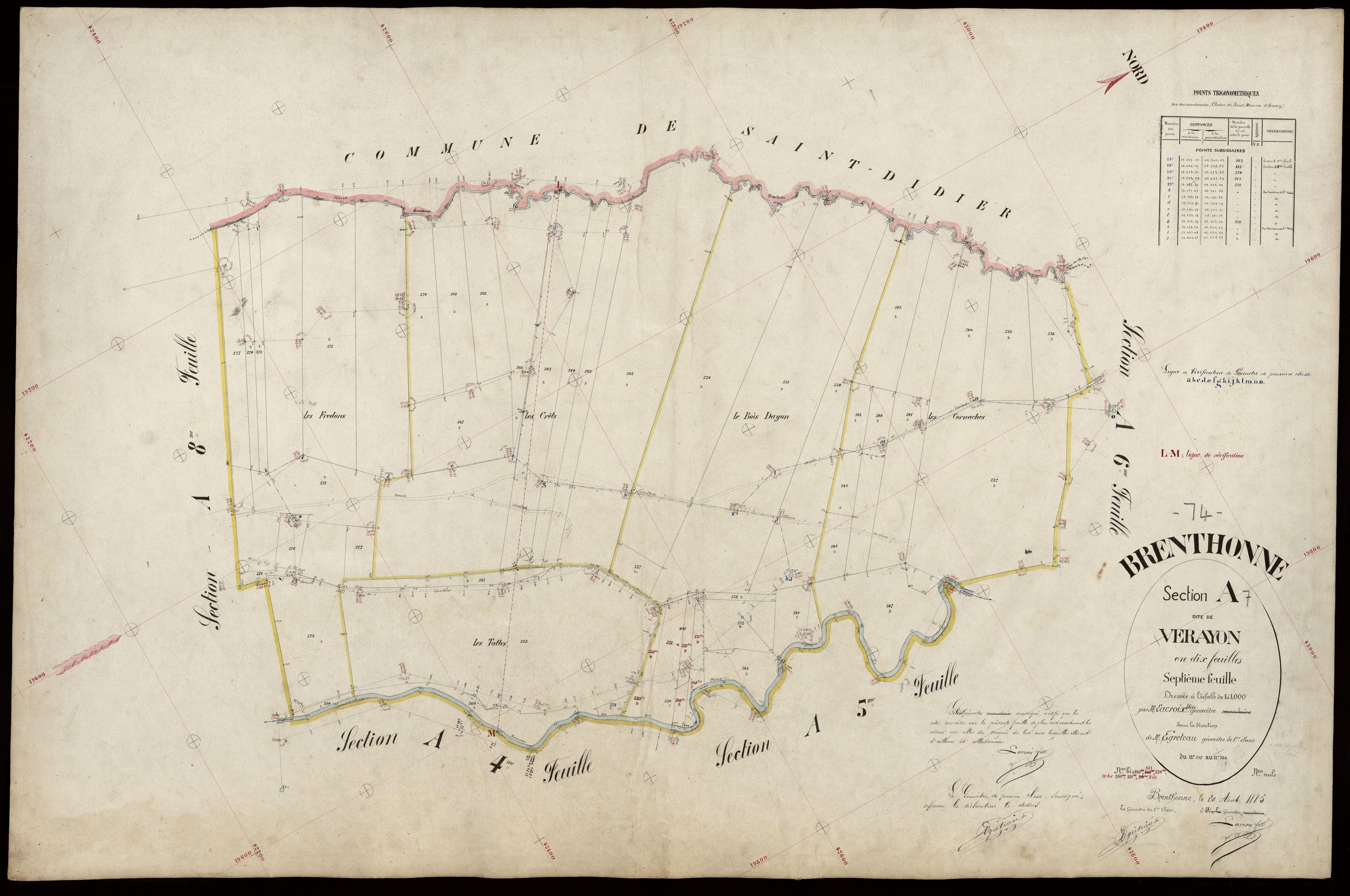 3 P 3 3045 - Feuille n° 8, parcelles n° 81 à 68 - 20 août 1885