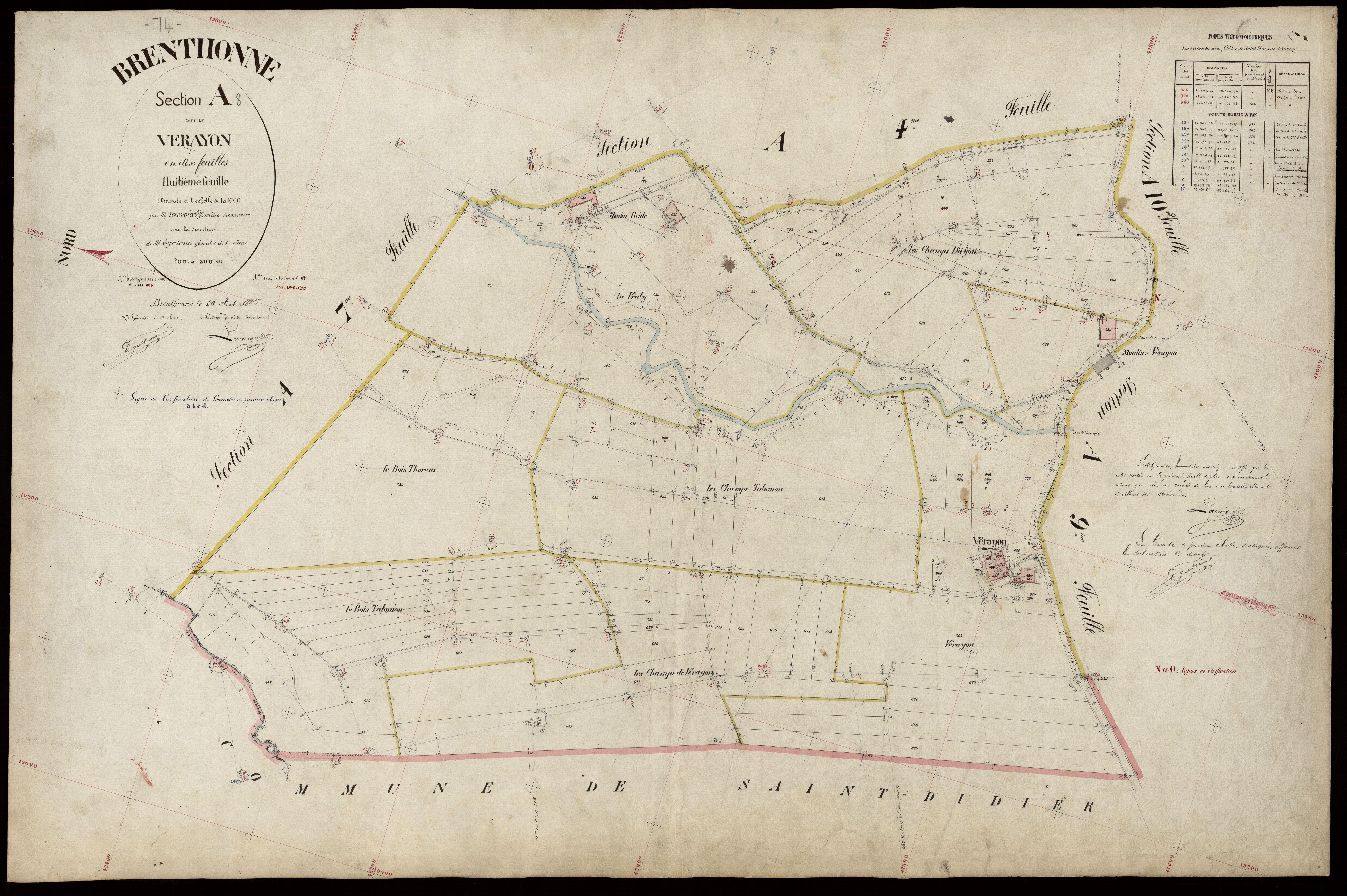 3 P 3 3046 - Feuille n° 9, parcelles n° 686 à 739 - 20 août 1885