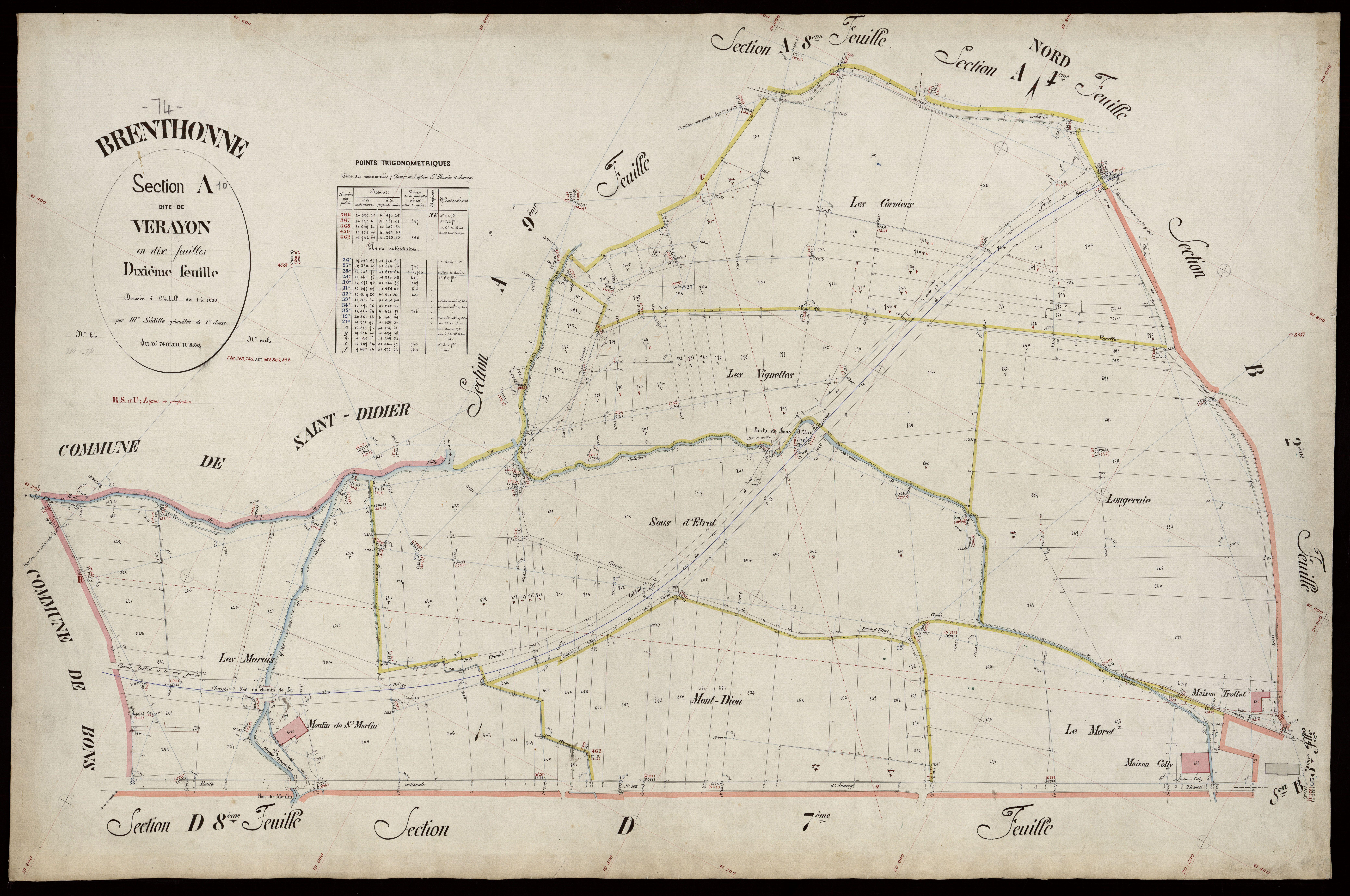 Section B : Chef-lieu - 1885
