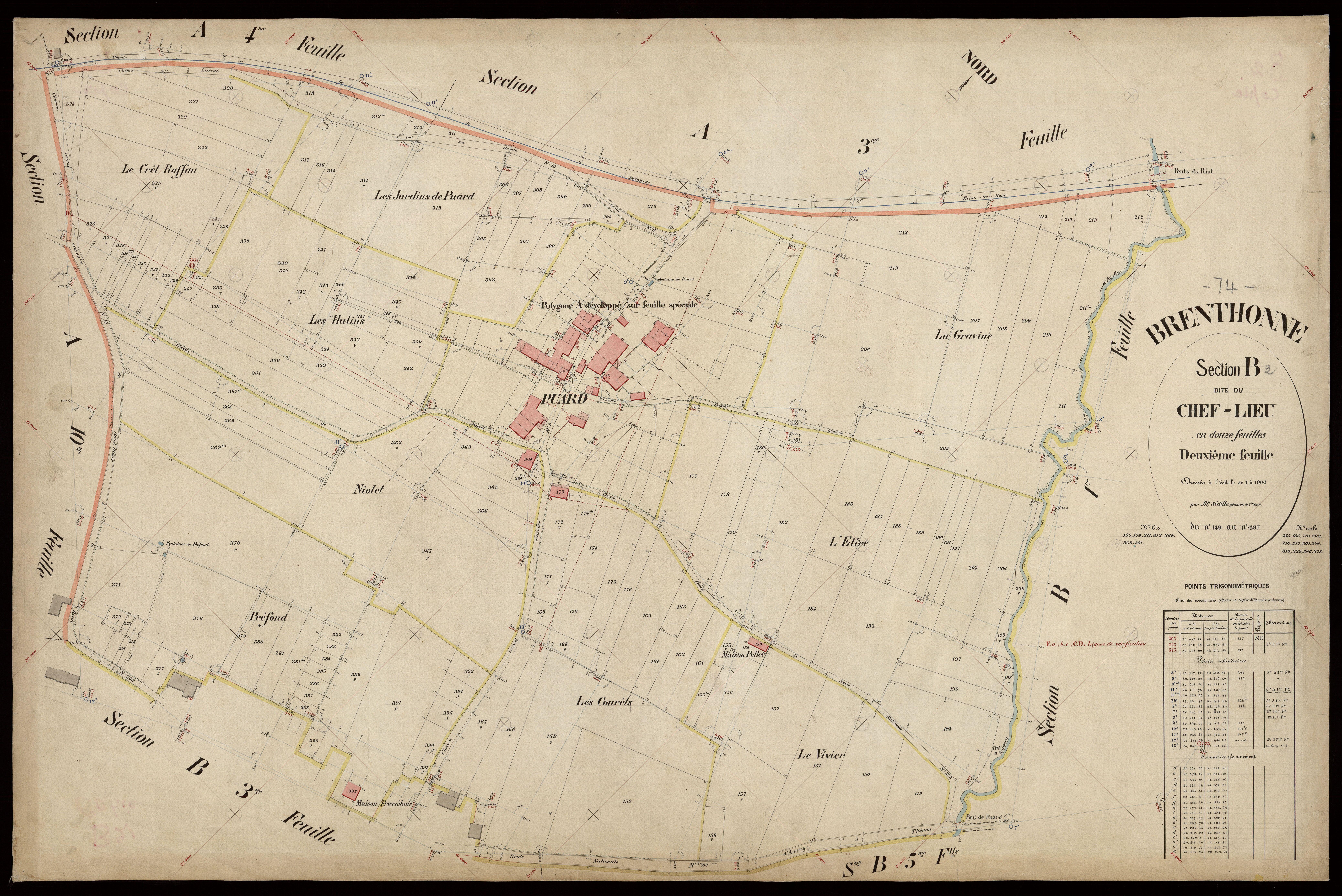 3 P 3 3050 - Feuille n° 2 bis, parcelles n° 220 à 297 - 20 août 1885
