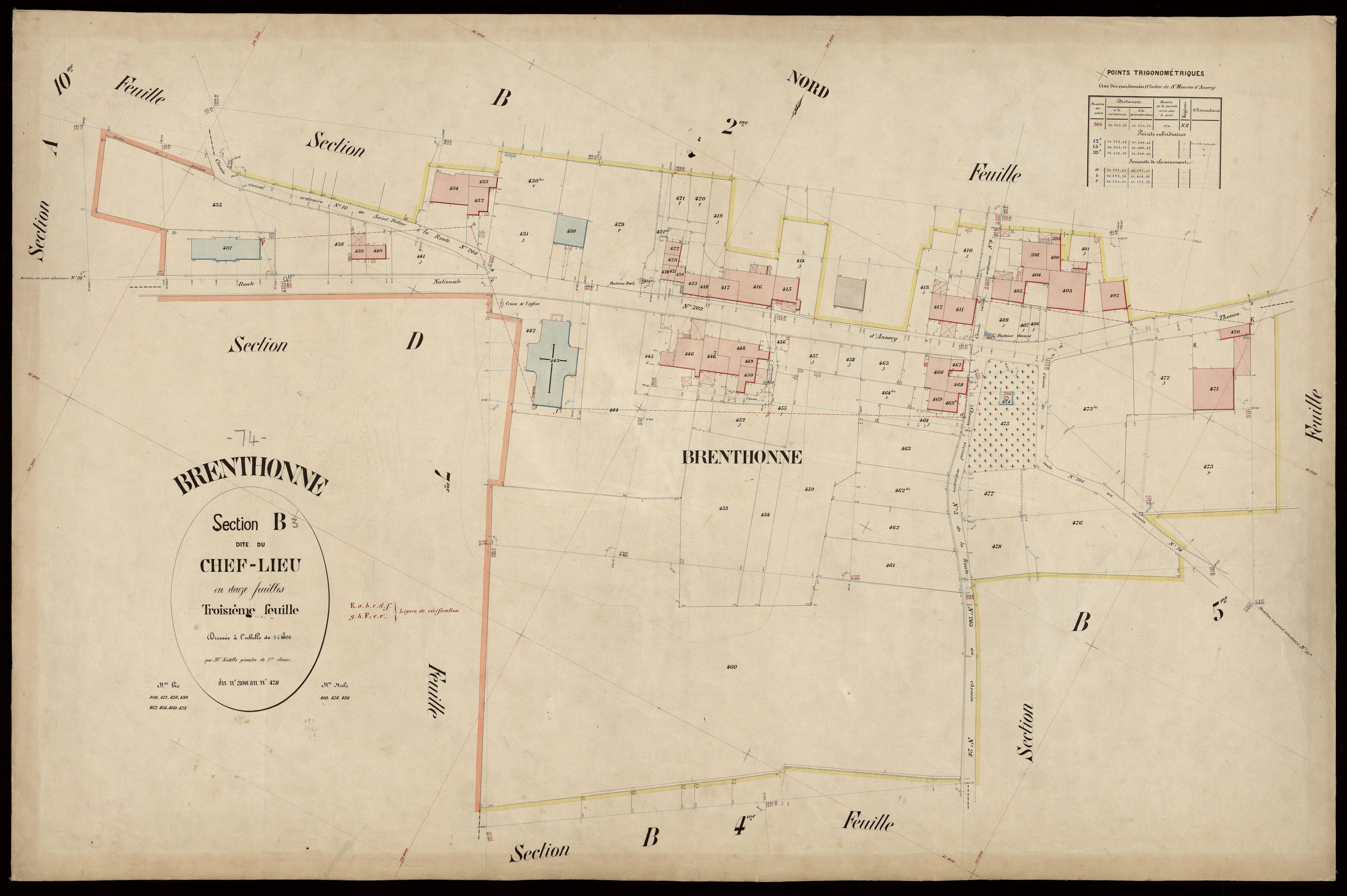 3 P 3 3052 - Feuille n° 4, parcelles n° 479 à 66 -