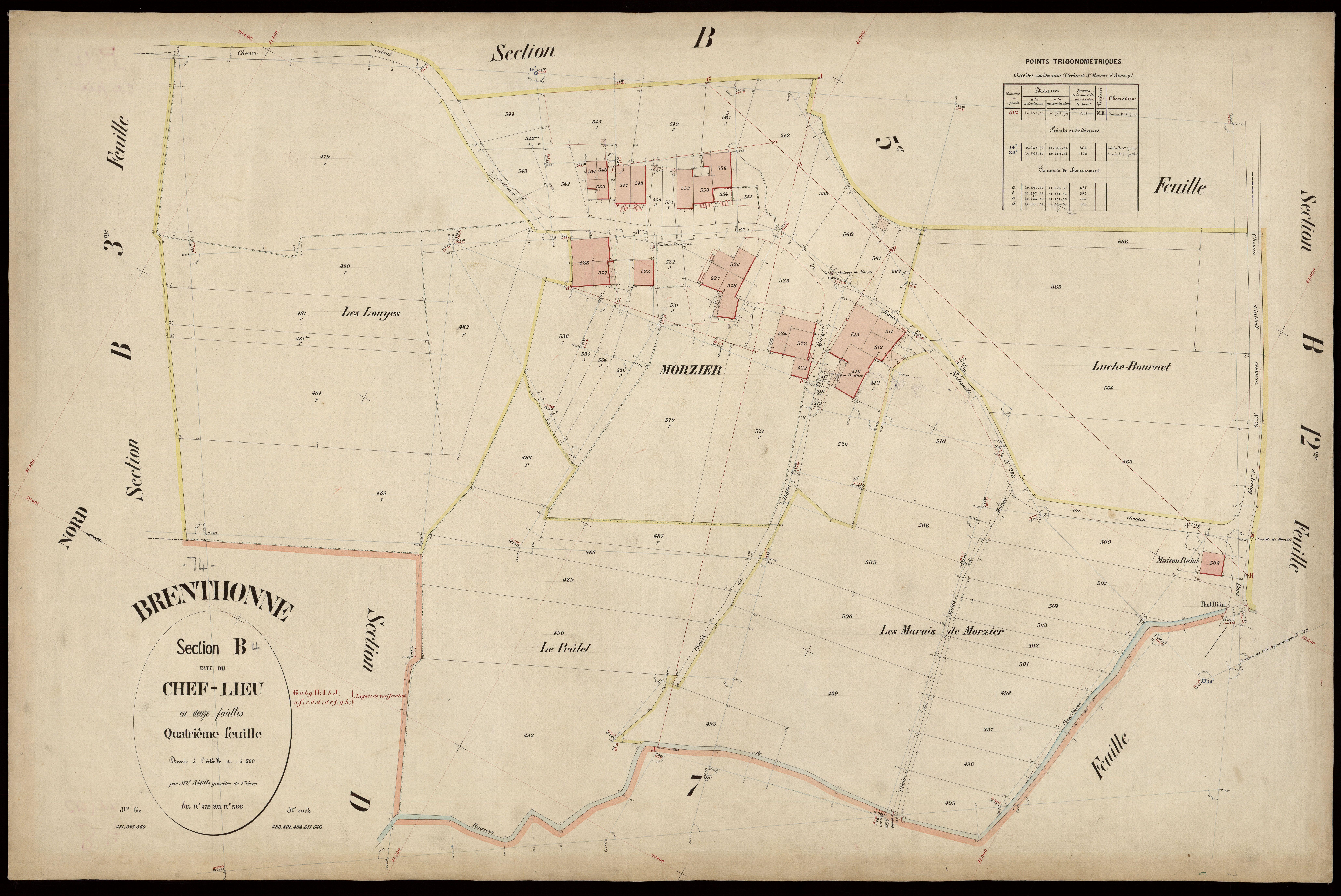 3 P 3 3053 - Feuille n° , parcelles n° 67 à 92 - 20 août 1885