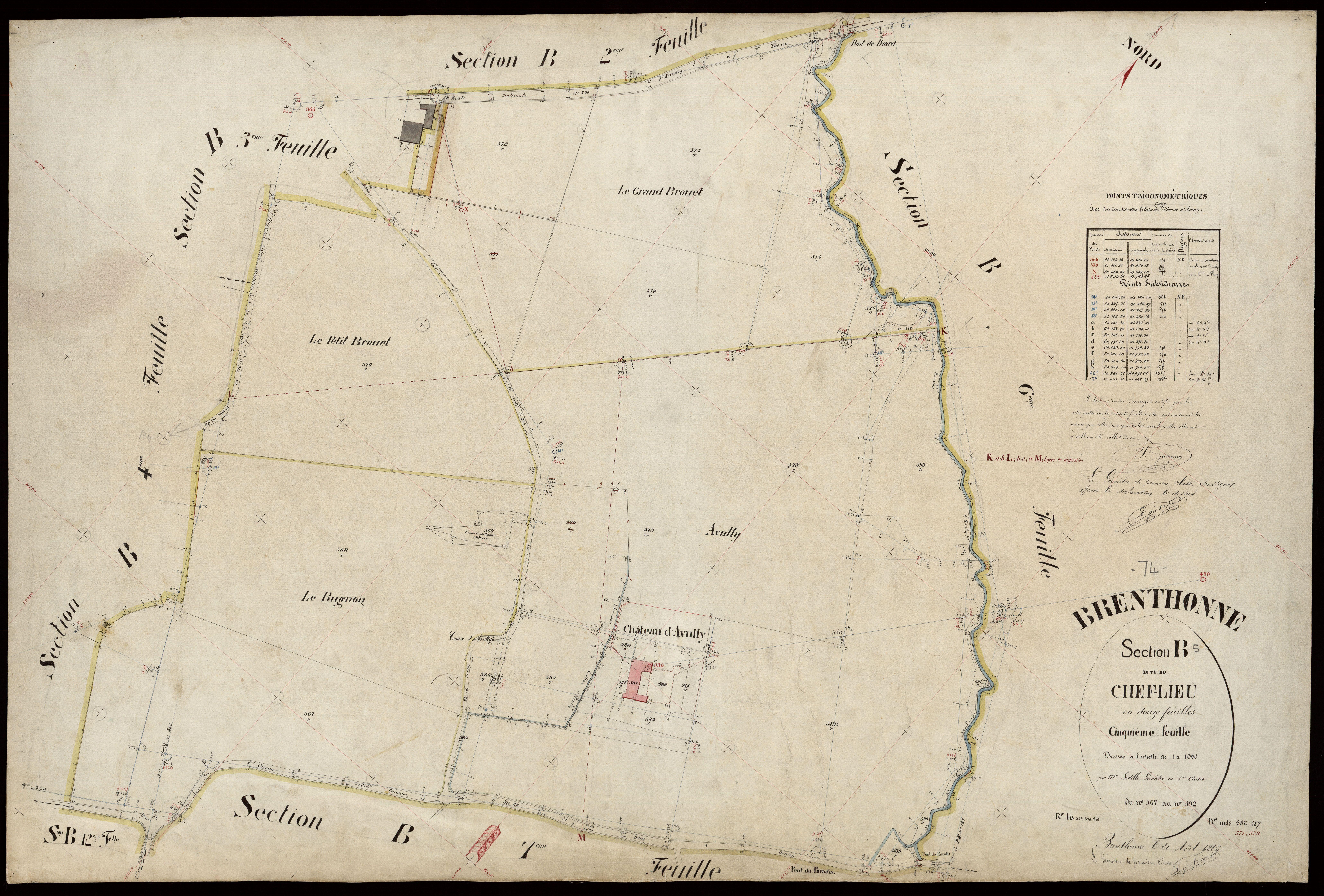 3 P 3 3054 - Feuille n° 6, parcelles n° 93 à 60 - 20 août 1885