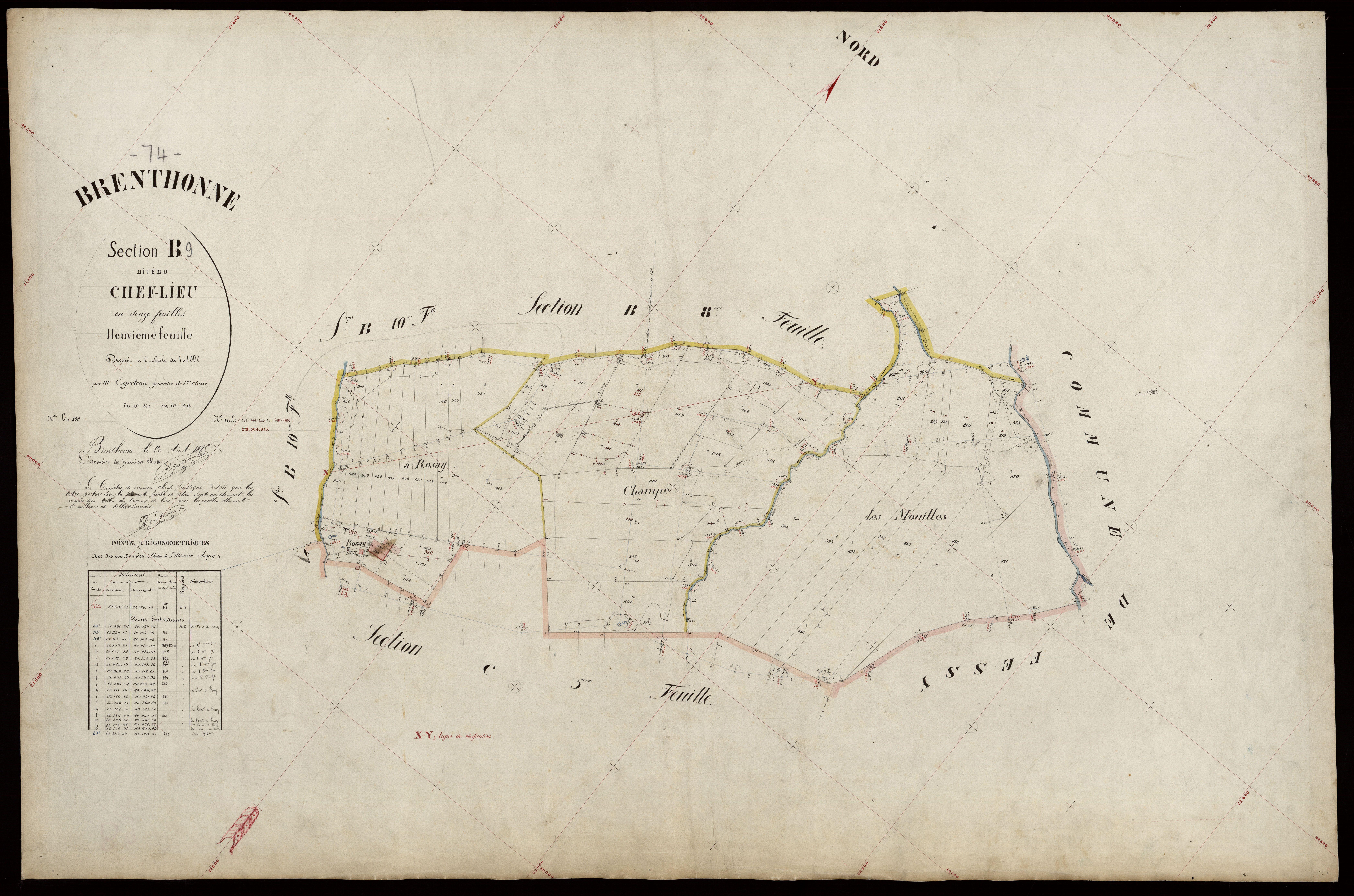3 P 3 3058 - Feuille n° 10, parcelles n° 944 à 1041 - 20 août 1885