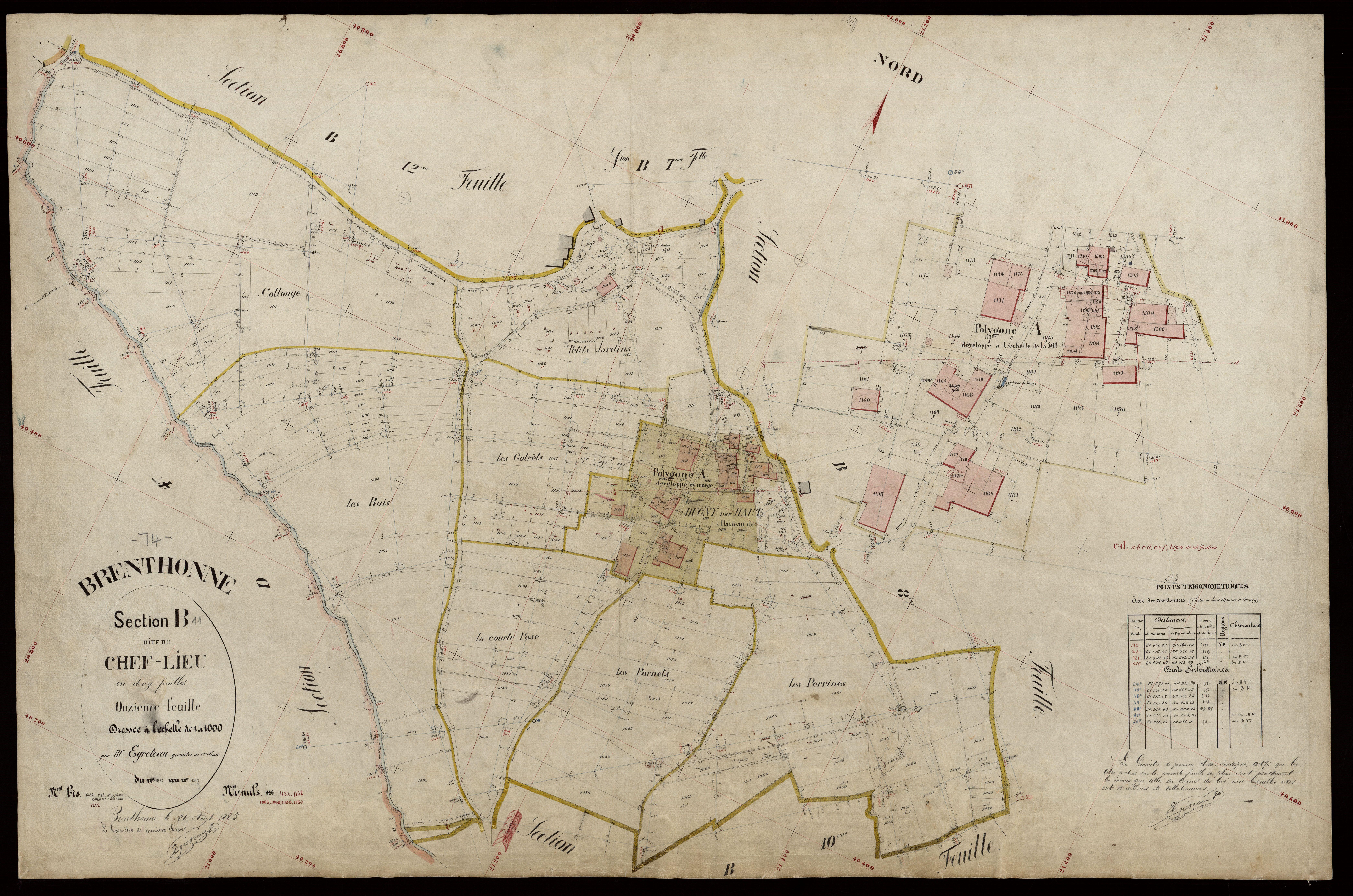 3 P 3 3060 - Feuille n° 12, parcelles n° 1248 à 1368 - 20 août 1885