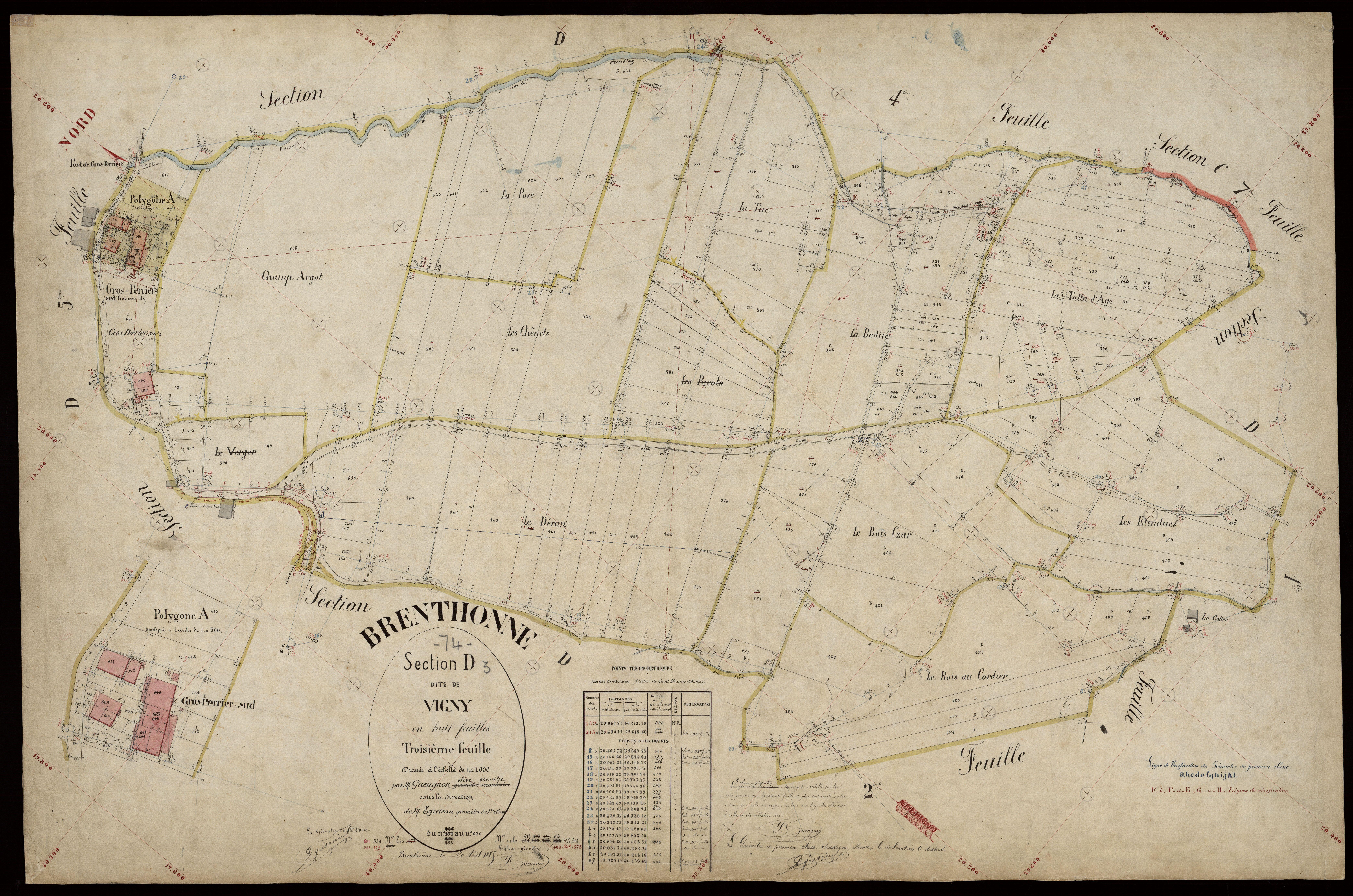 3 P 3 3072 - Feuille n° 4, parcelles n° 627 à 782 - 20 août 1885