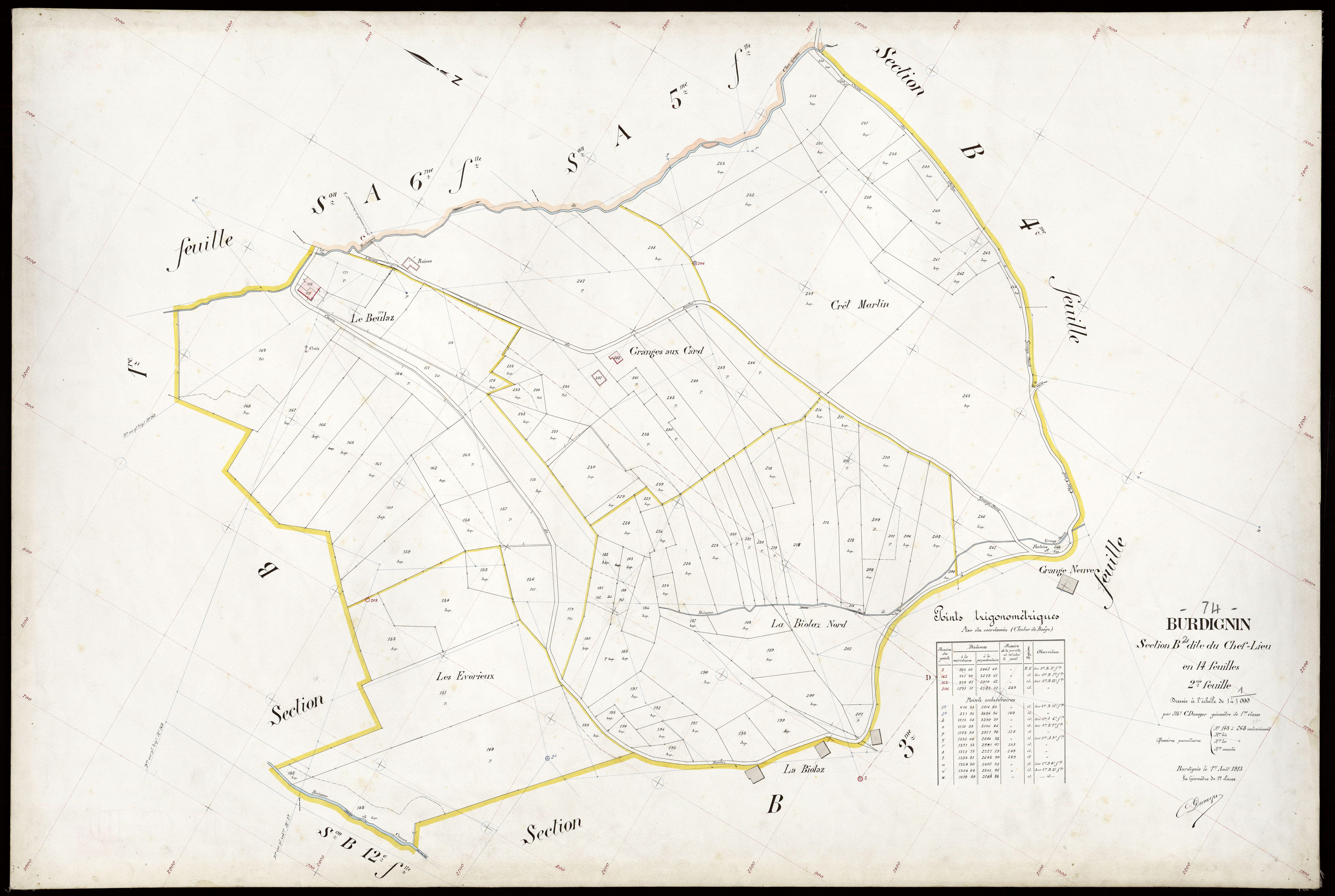 3 P 3 3116 - Feuille n° 3, parcelles n° 269 à 323 - 1er août 1913