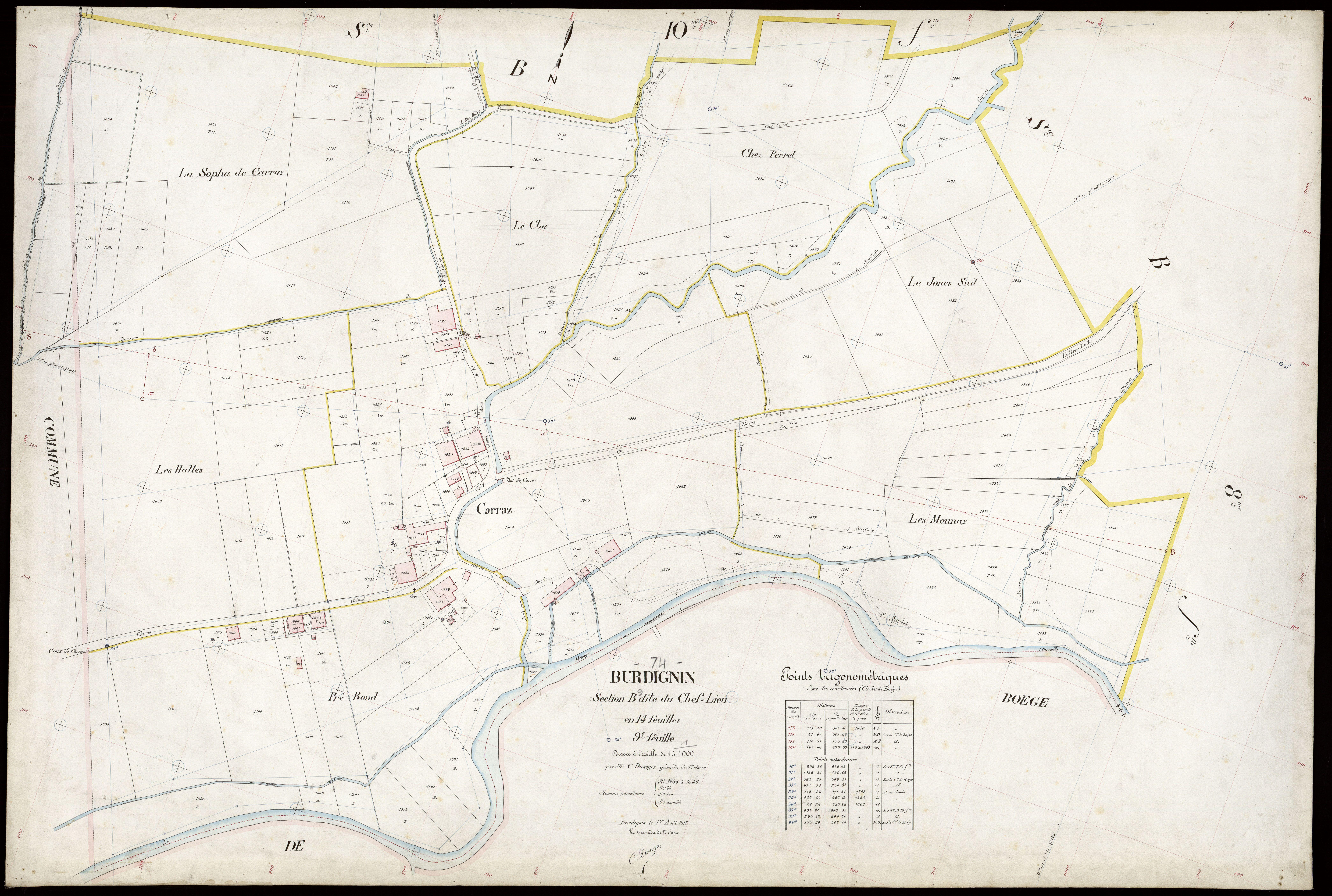 3 P 3 3123 - Feuille n° 10, parcelles n° 1647 à 1876 - 1er août 1913