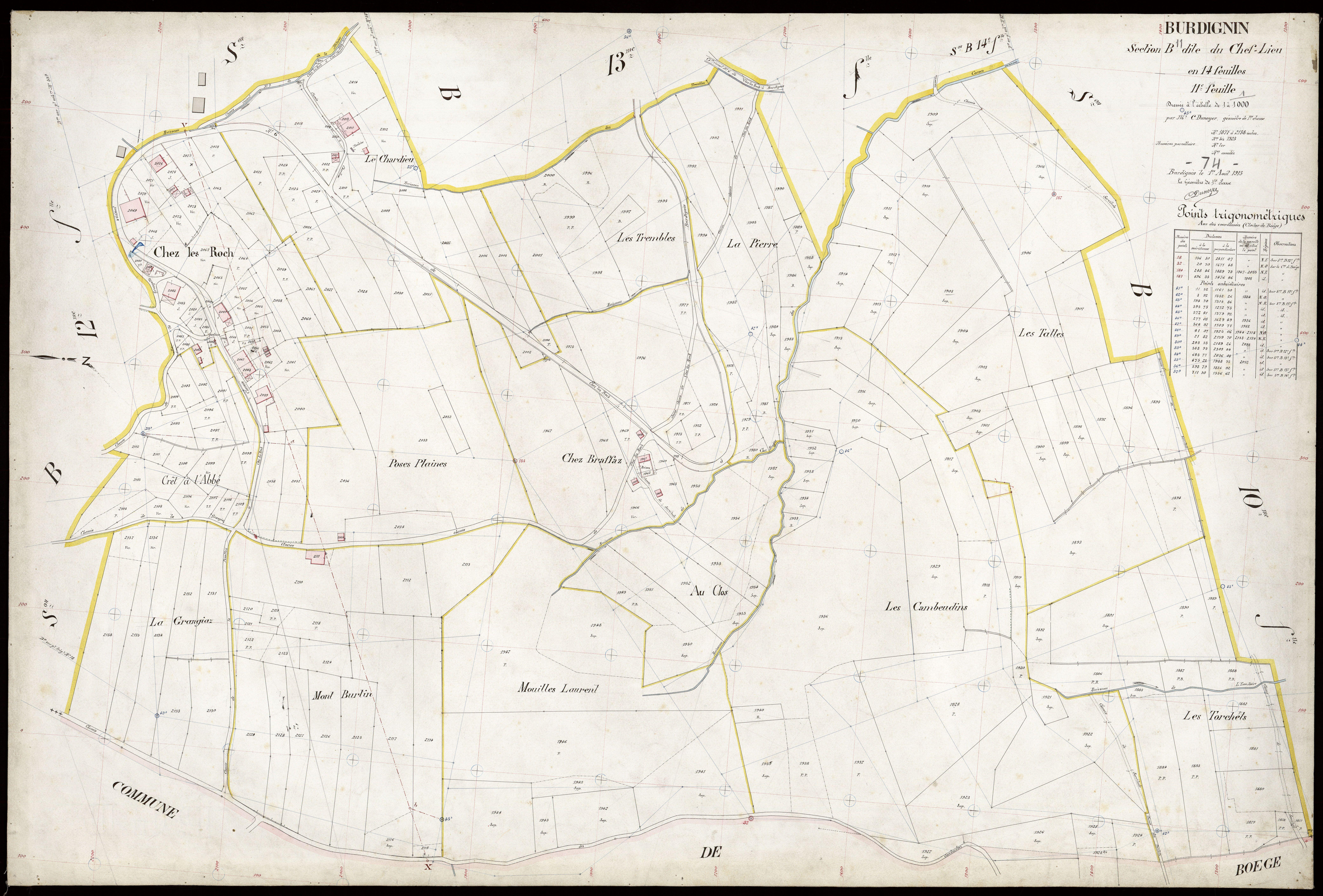 3 P 3 3125 - Feuille n° 12, parcelles n° 2139 à 2349 - 1er août 1913
