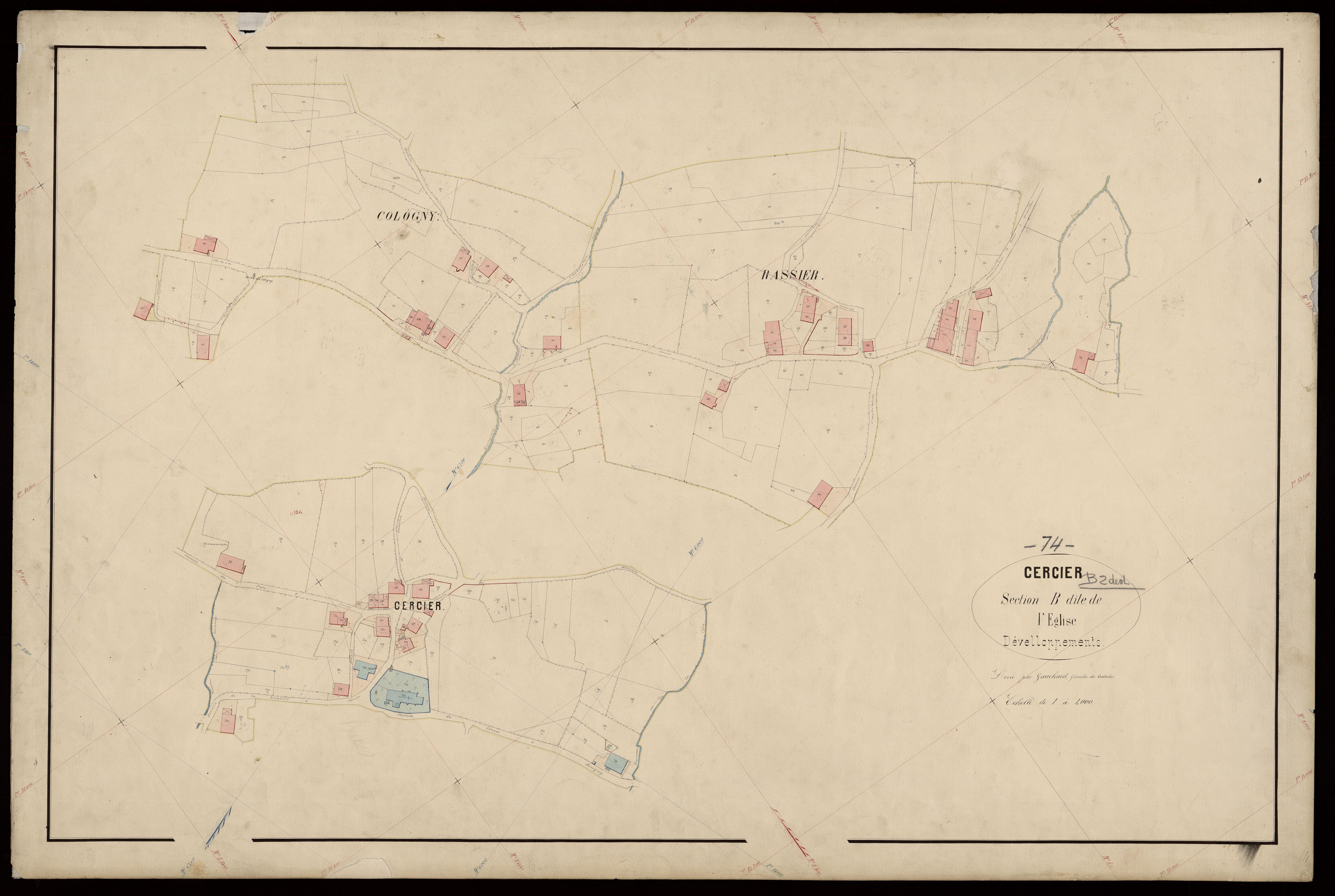 3 P 3 3135 - Feuille n° 3, parcelles n° 791 à 1001 - 1er juillet 1870