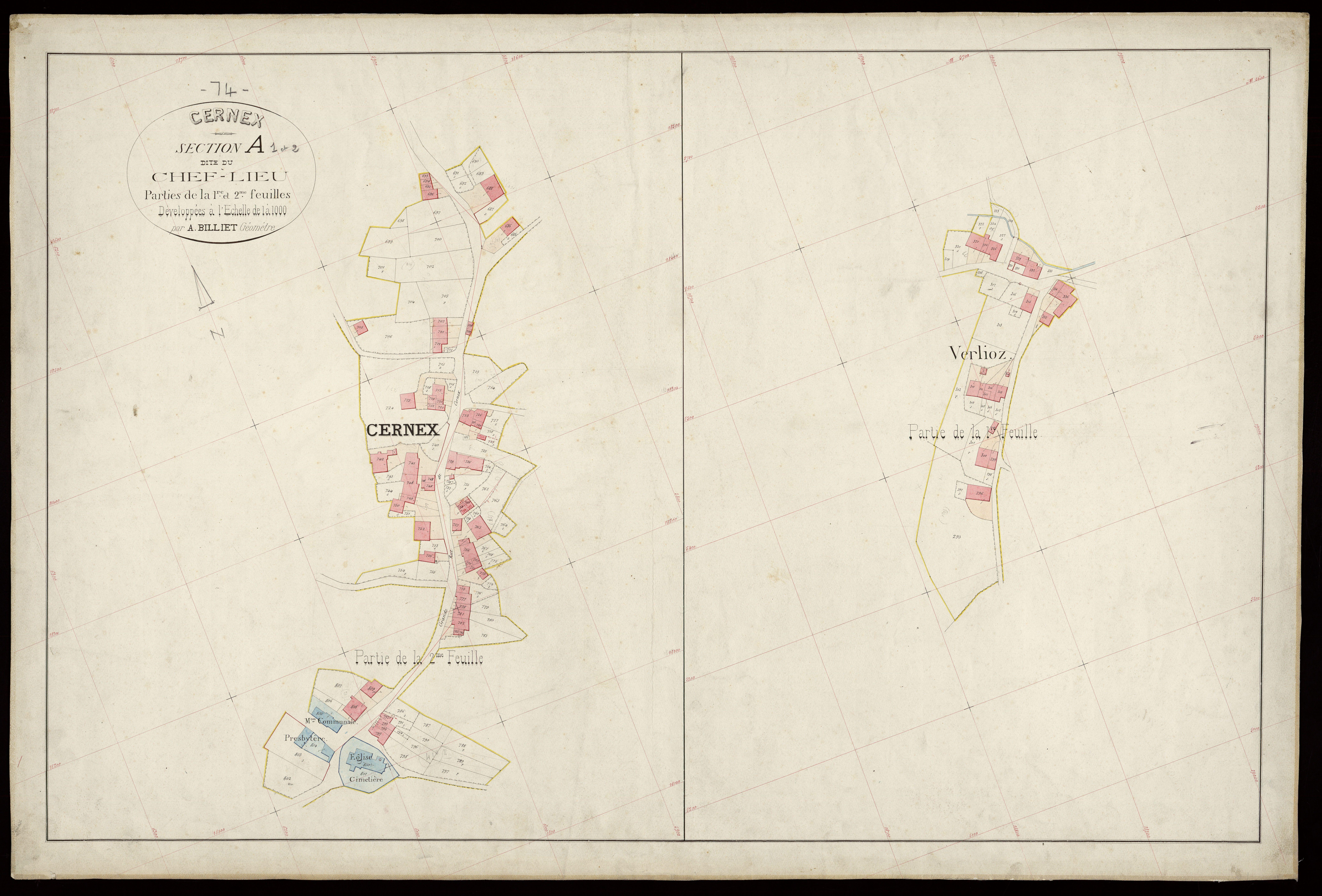 3 P 3 3145 - Feuille n° 3, parcelles n° 1249 à 1477 -