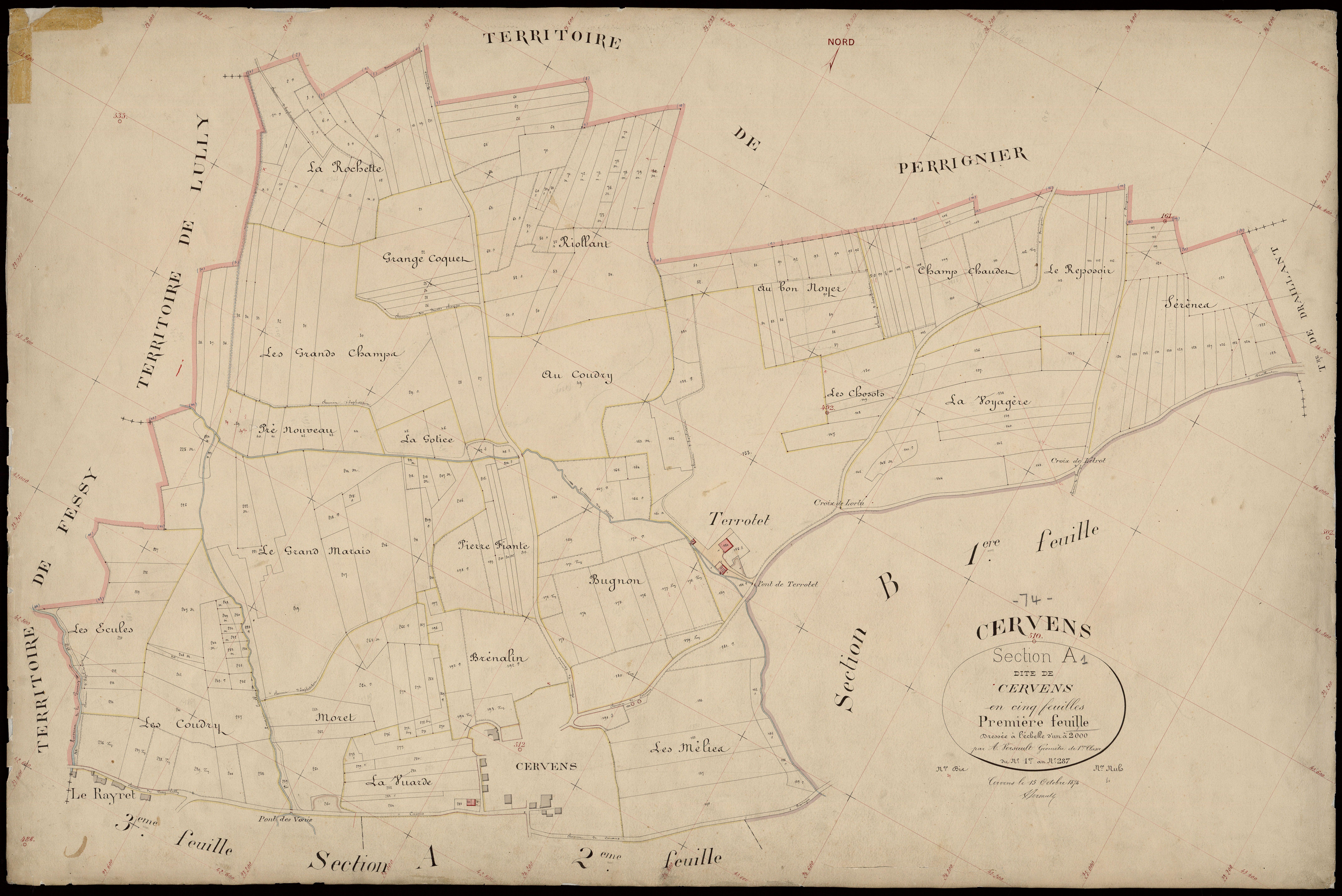 3 P 3 3156 - Feuille n° 2, parcelles n° 288 à 606 -