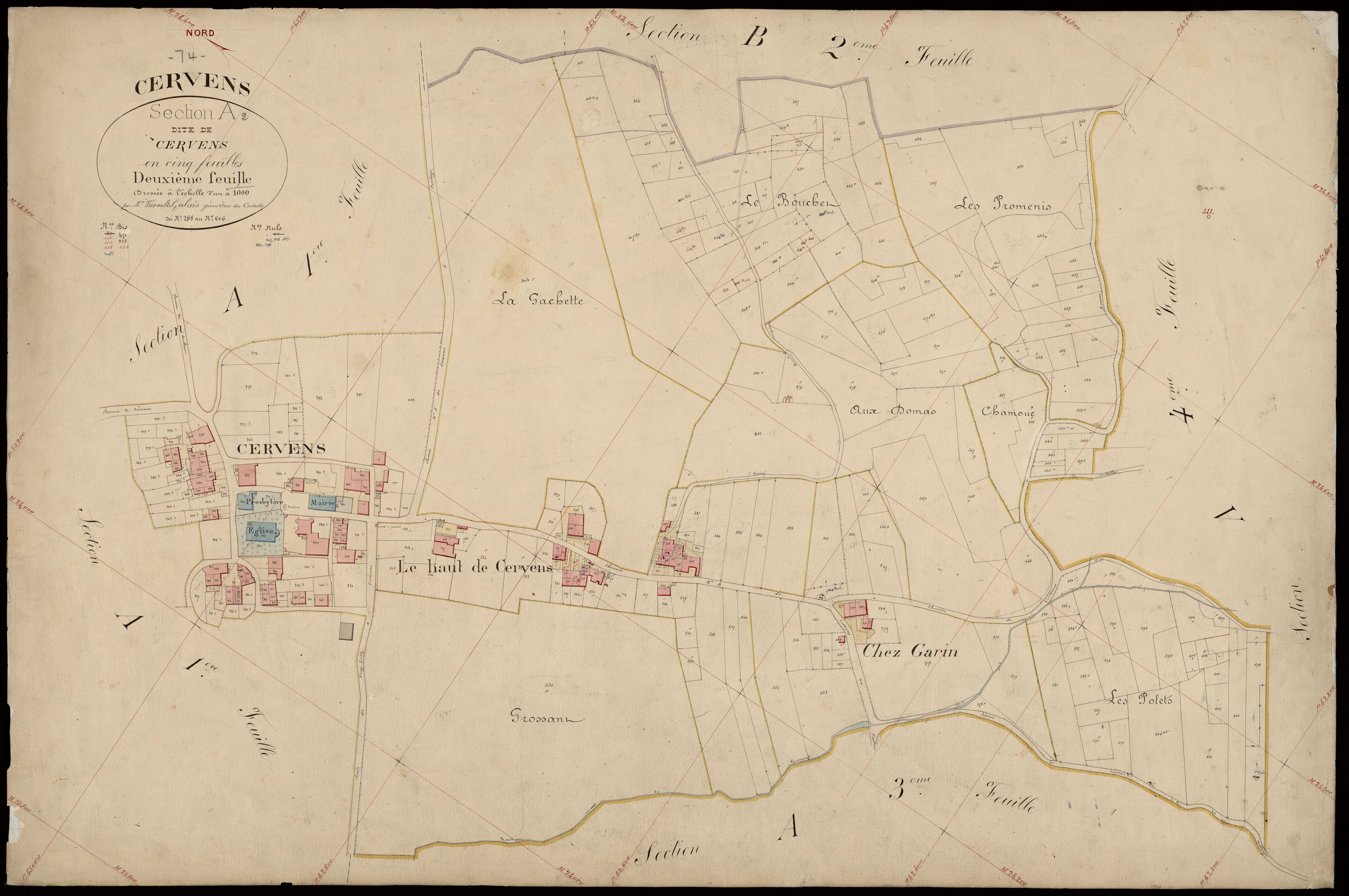 3 P 3 3157 - Feuille n° 3, parcelles n° 607 à 939 -