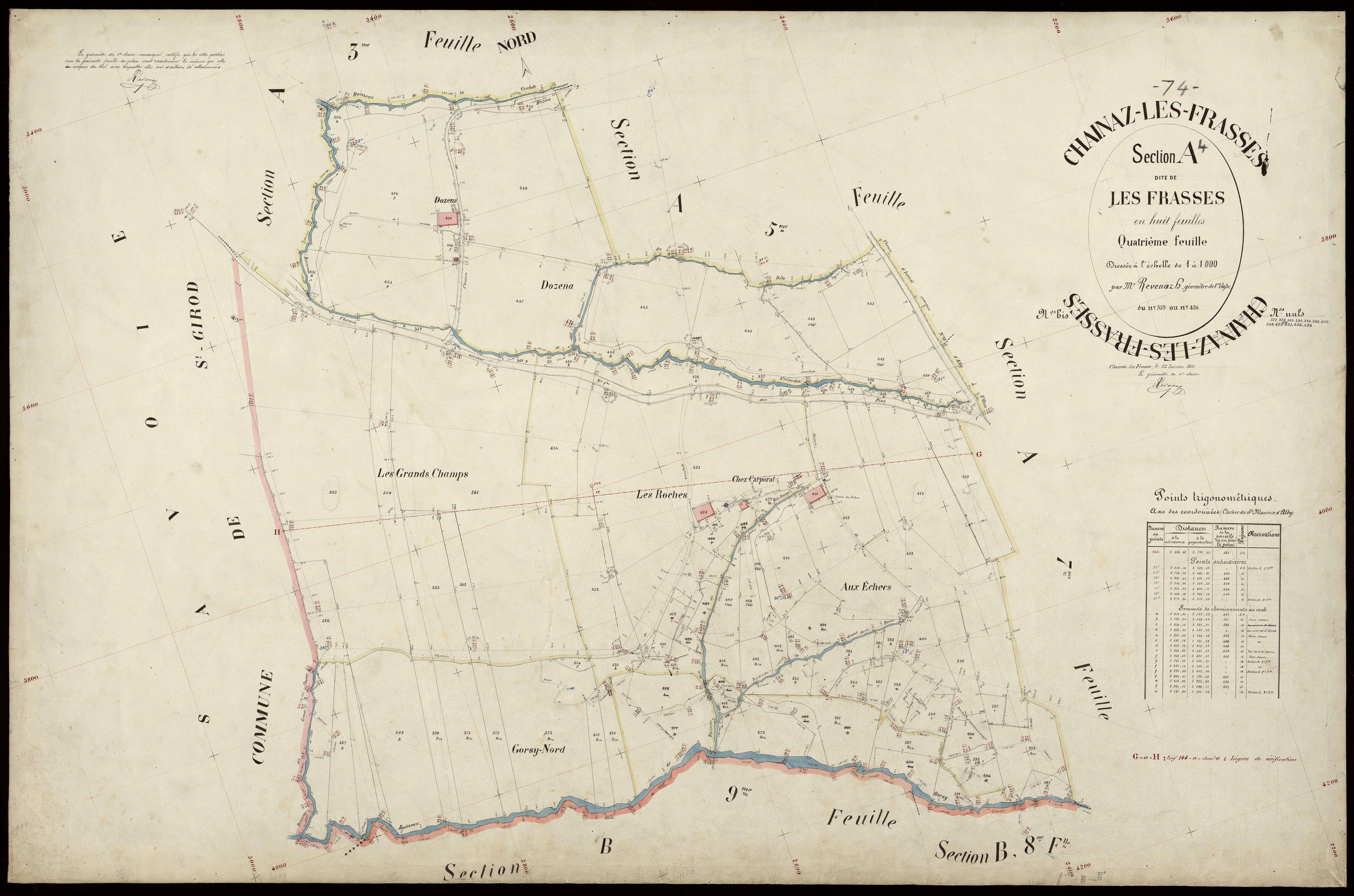 3 P 3 3169 - Feuille n° , parcelles n° 47 à 40 - 22 décembre 1891