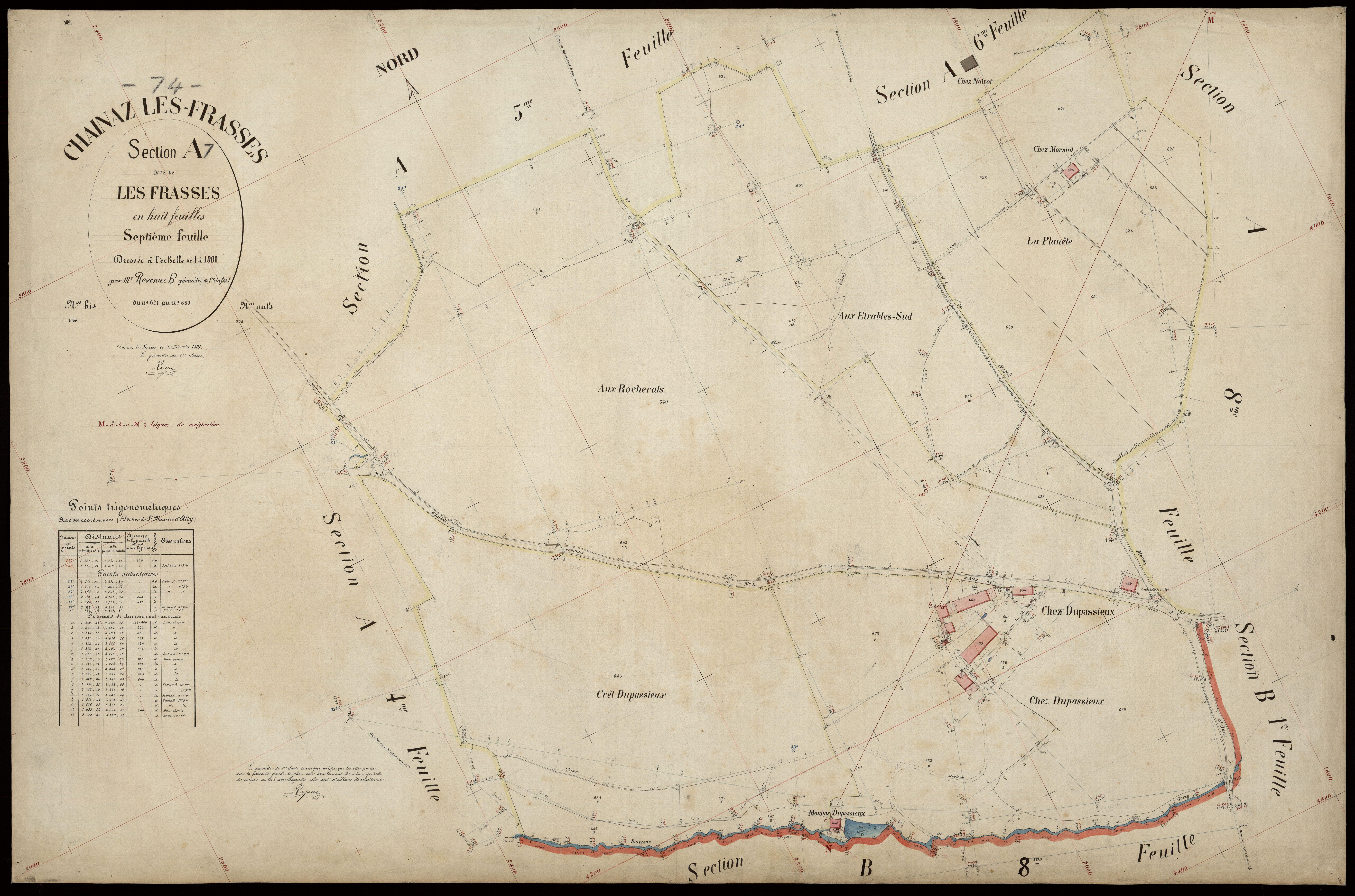 3 P 3 3172 - Feuille n° 8, parcelles n° 661 à 736 - 22 décembre 1891