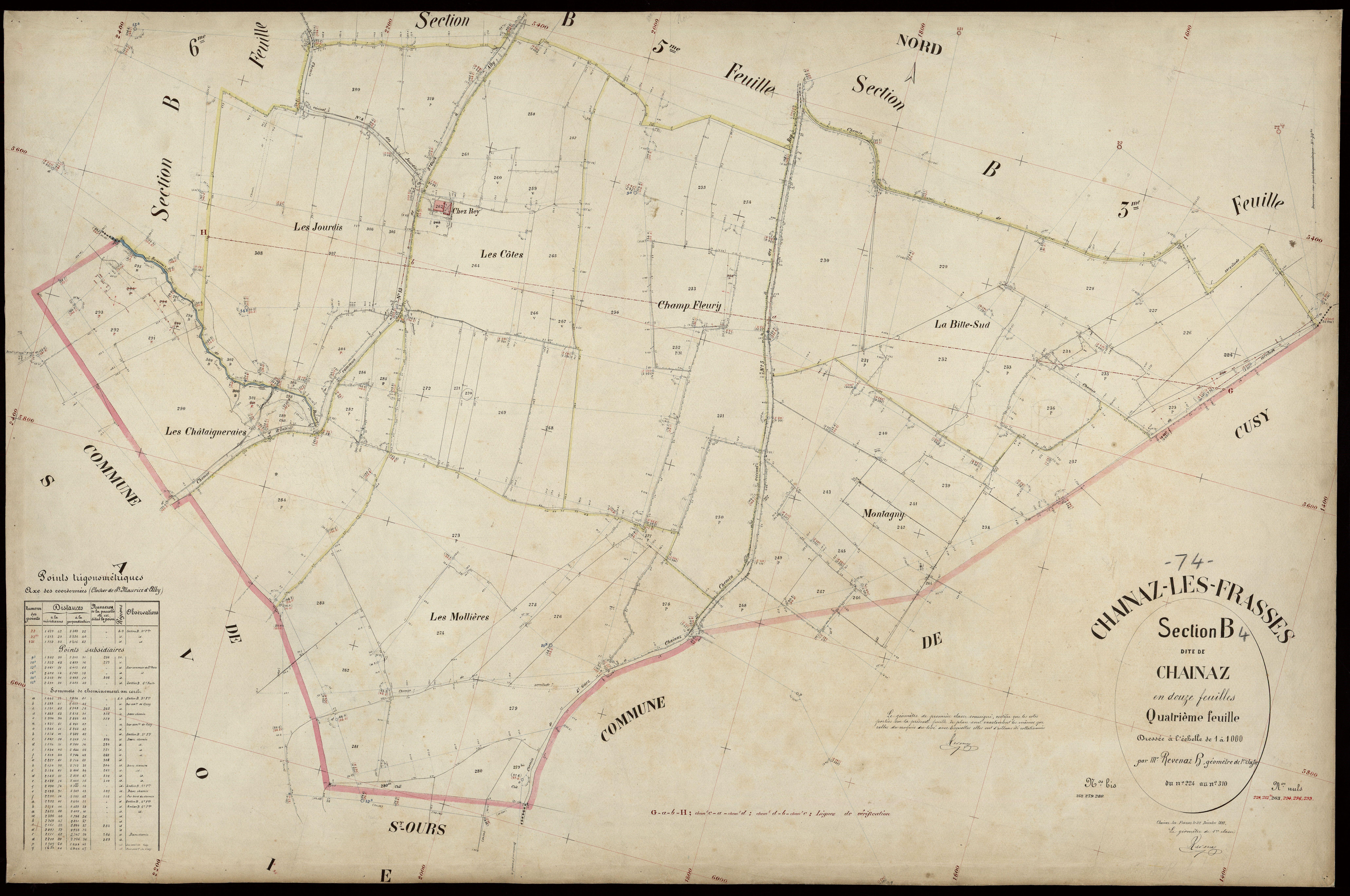 3 P 3 3177 - Feuille n° , parcelles n° 311 à 33 - 22 décembre 1891
