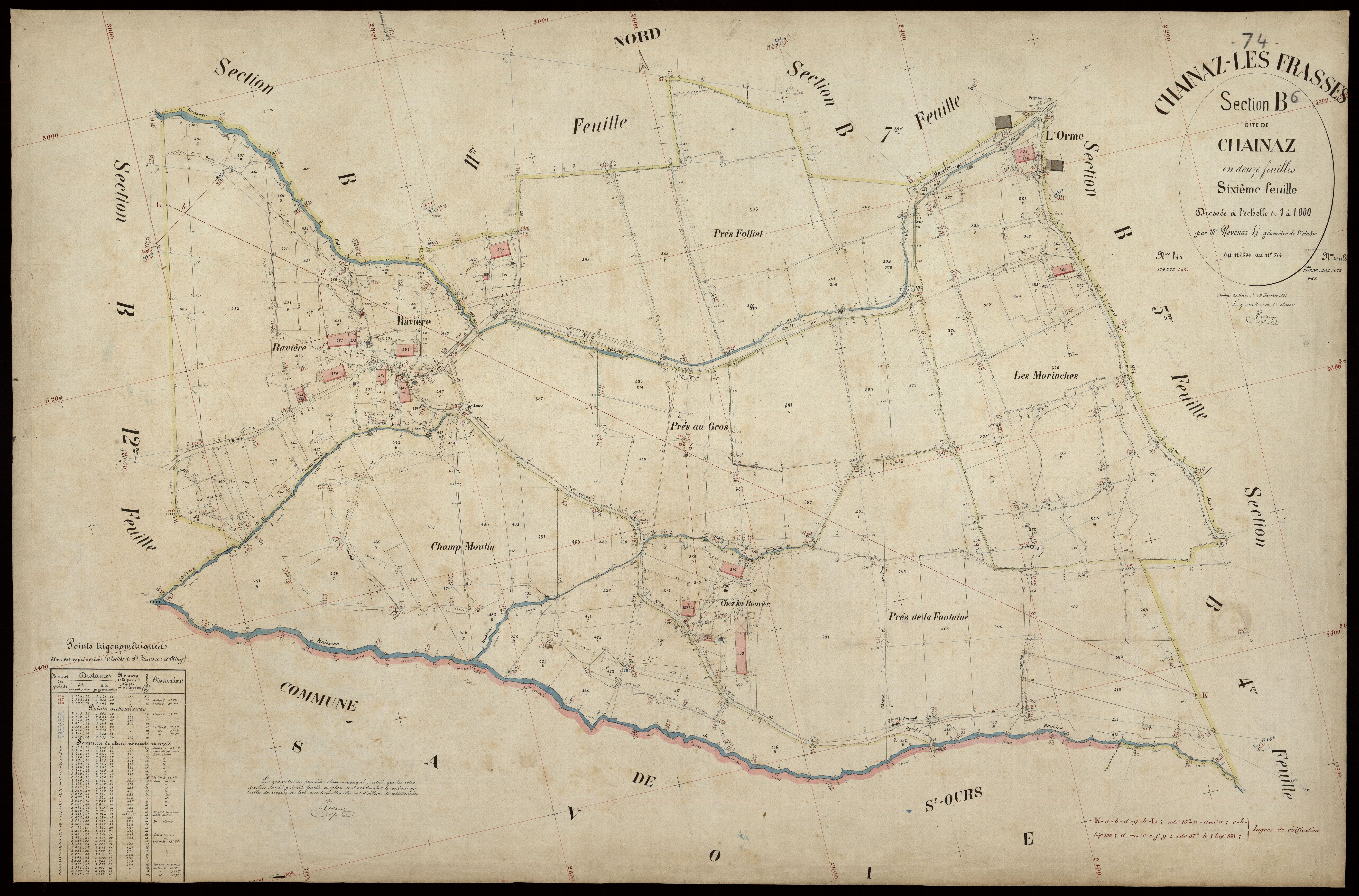 3 P 3 3179 - Feuille n° 7, parcelles n° 1 à 617 - 22 décembre 1891