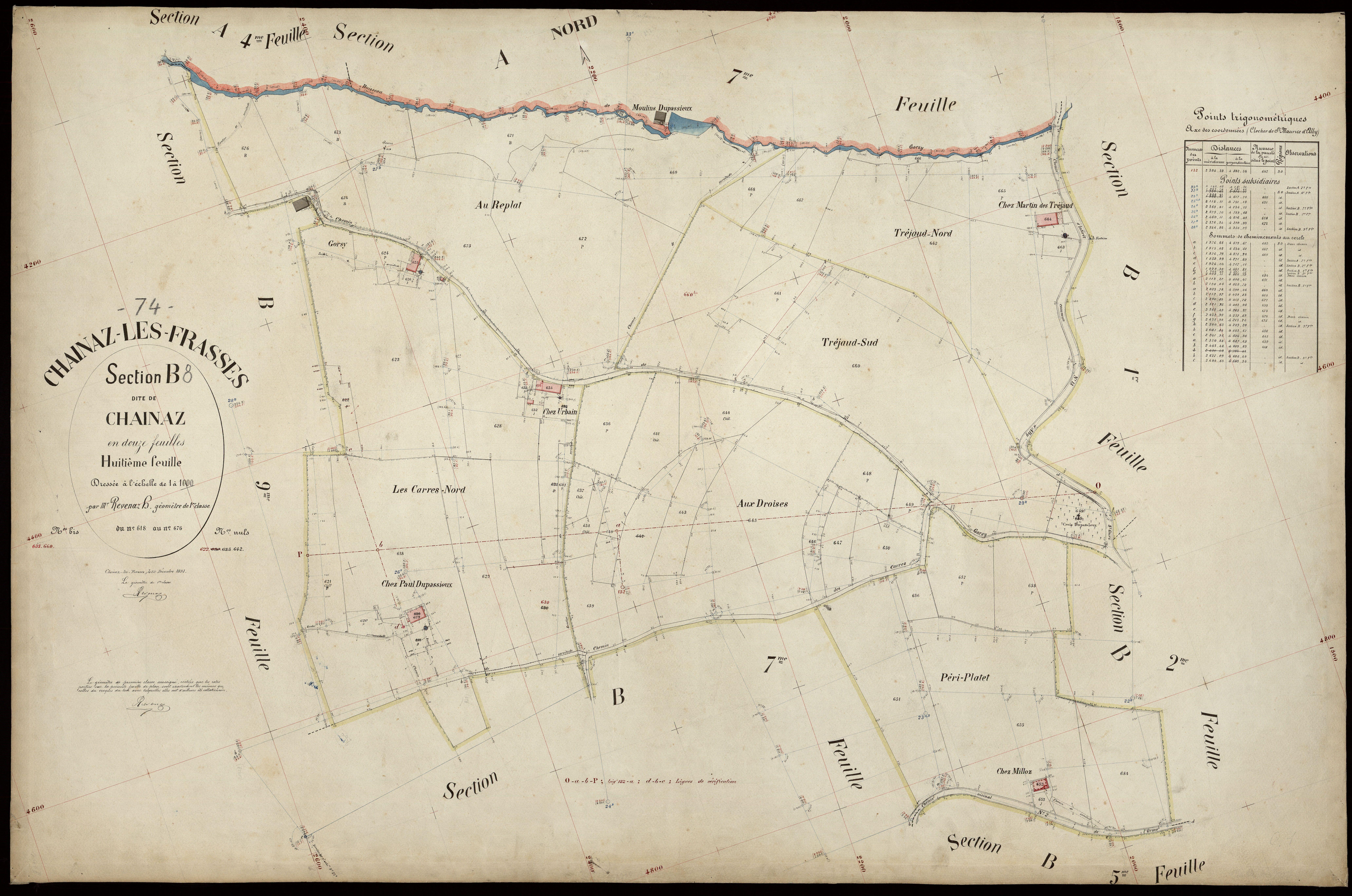 3 P 3 3181 - Feuille n° 9, parcelles n° 677 à 74 - 22 décembre 1891