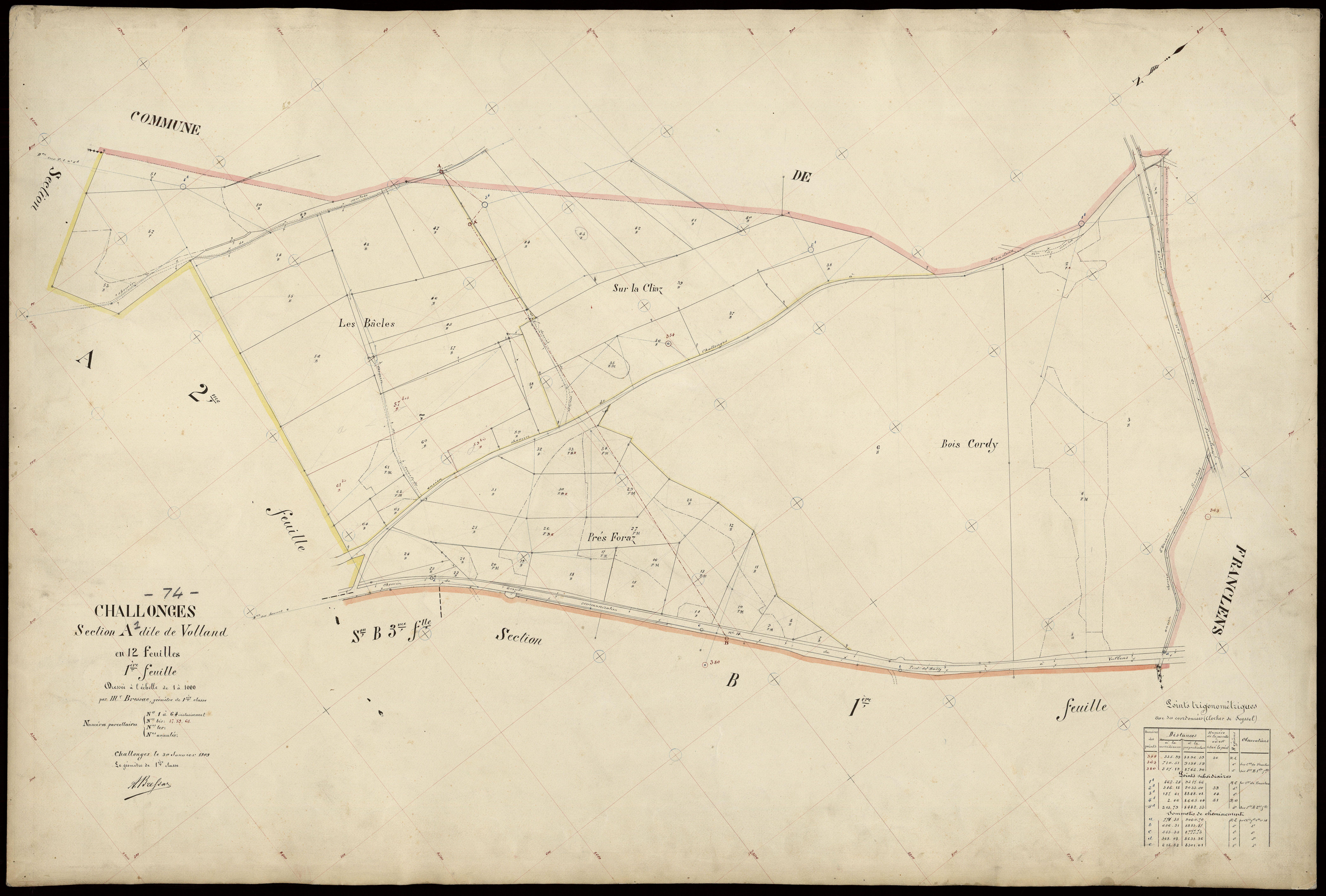 3 P 3 3188 - Feuille n° 2, parcelles n° 6 à 208 - 30 janvier 1909