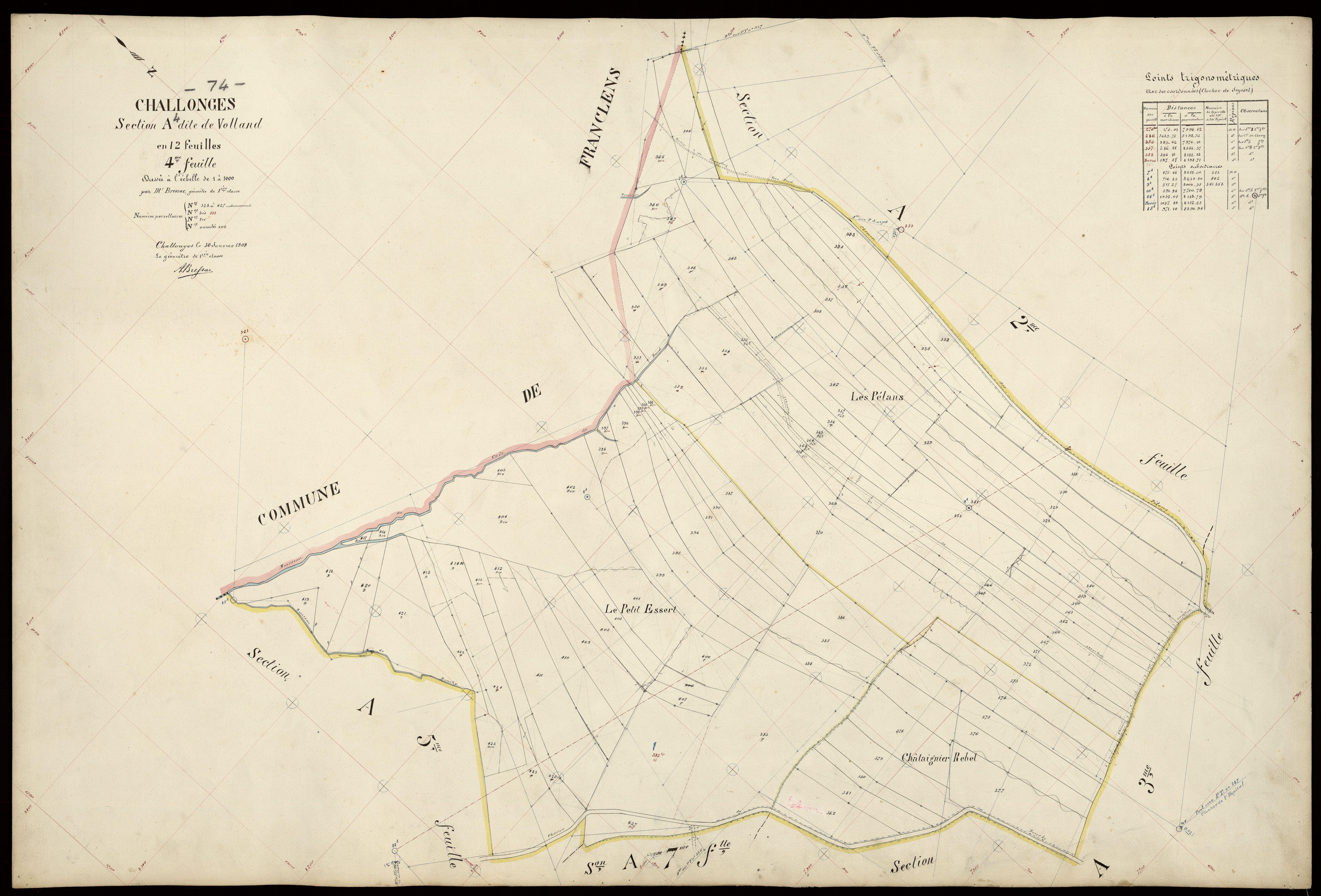 3 P 3 3191 - Feuille n° , parcelles n° 428 à 667 - 30 janvier 1909