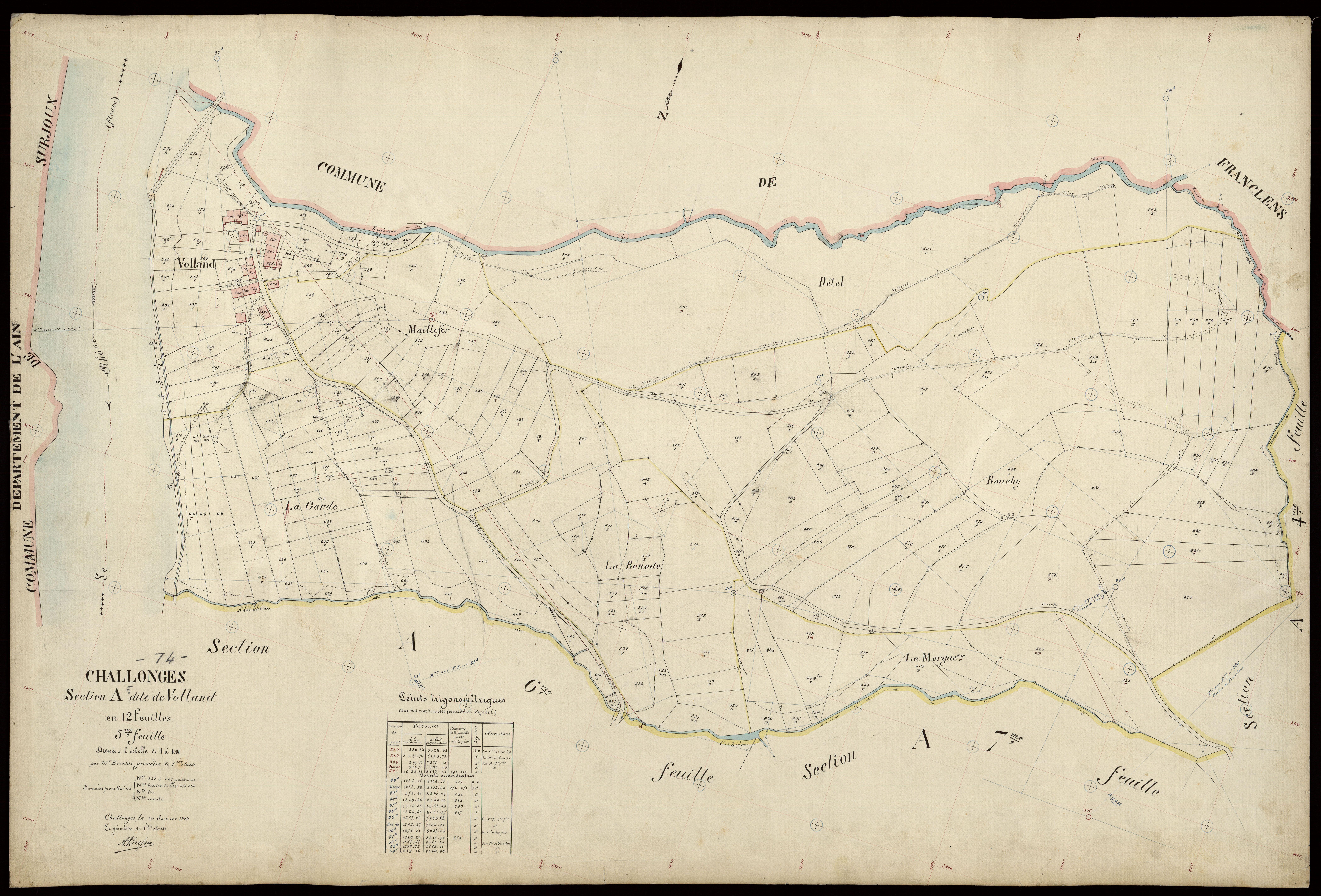 3 P 3 3192 - Feuille n° 6, parcelles n° 668 à 870 - 30 janvier 1909