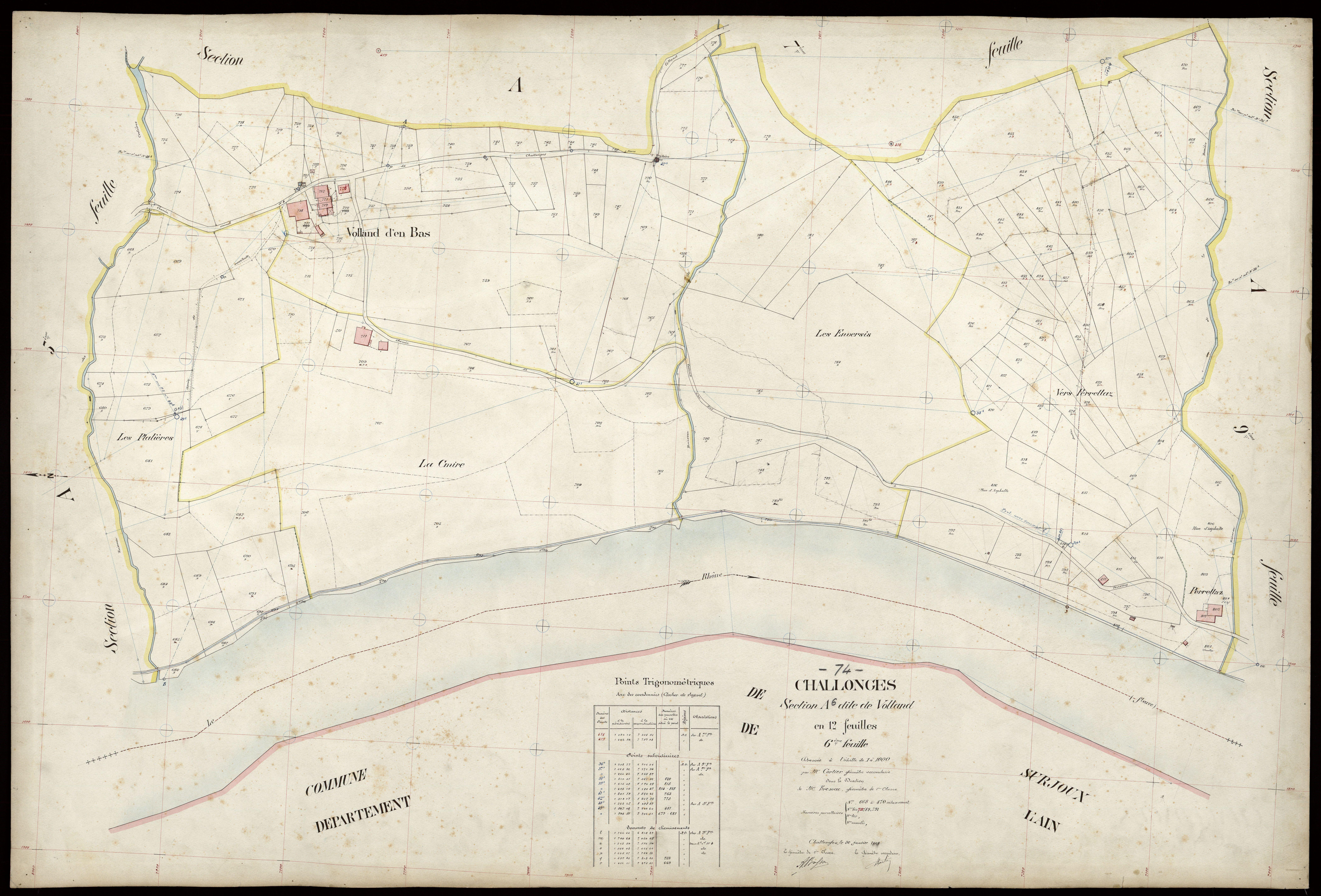 3 P 3 3193 - Feuille n° 7, parcelles n° 871 à 1016 - 30 janvier 1909