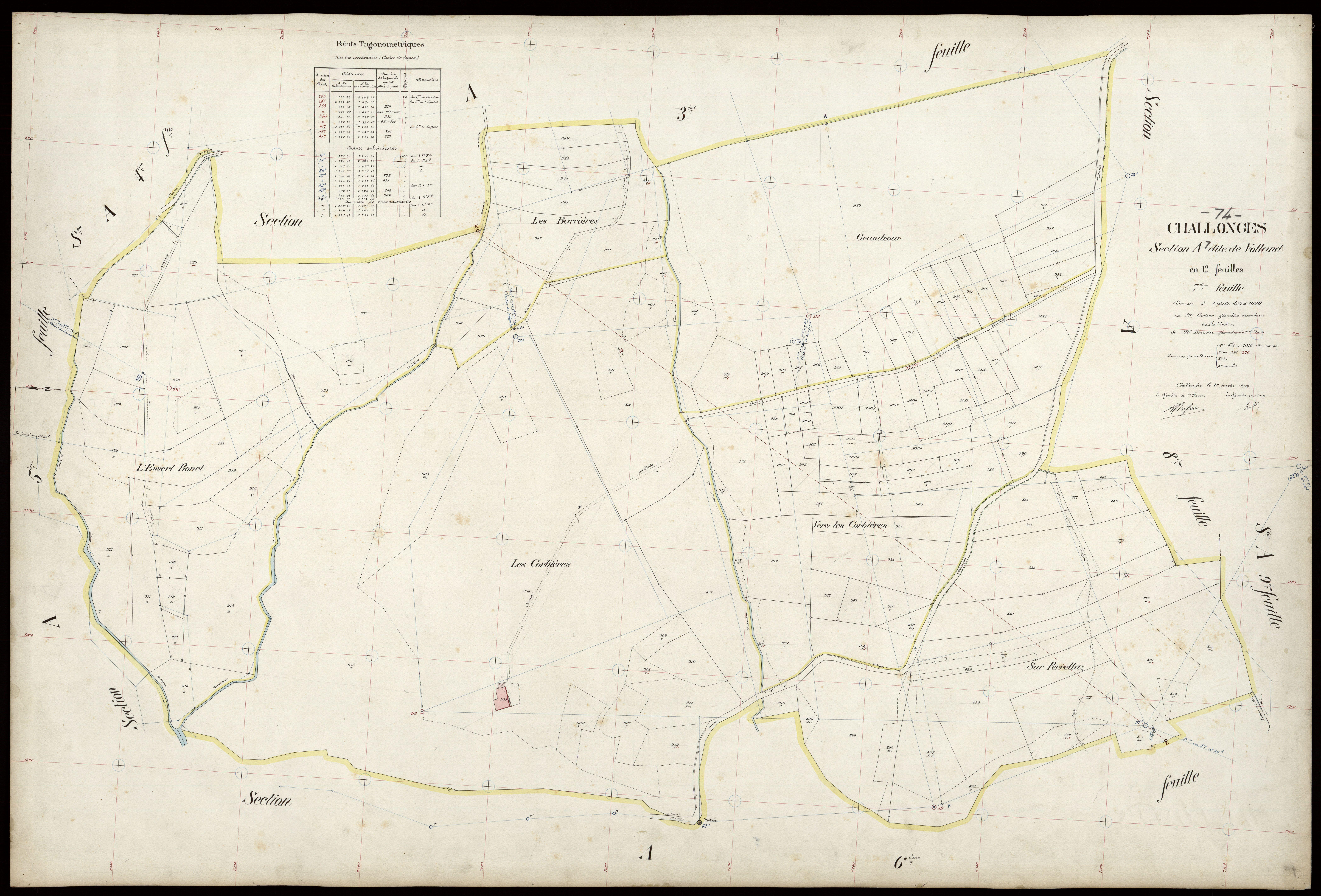 3 P 3 3194 - Feuille n° 8, parcelles n° 1017 à 1122 - 30 janvier 1909