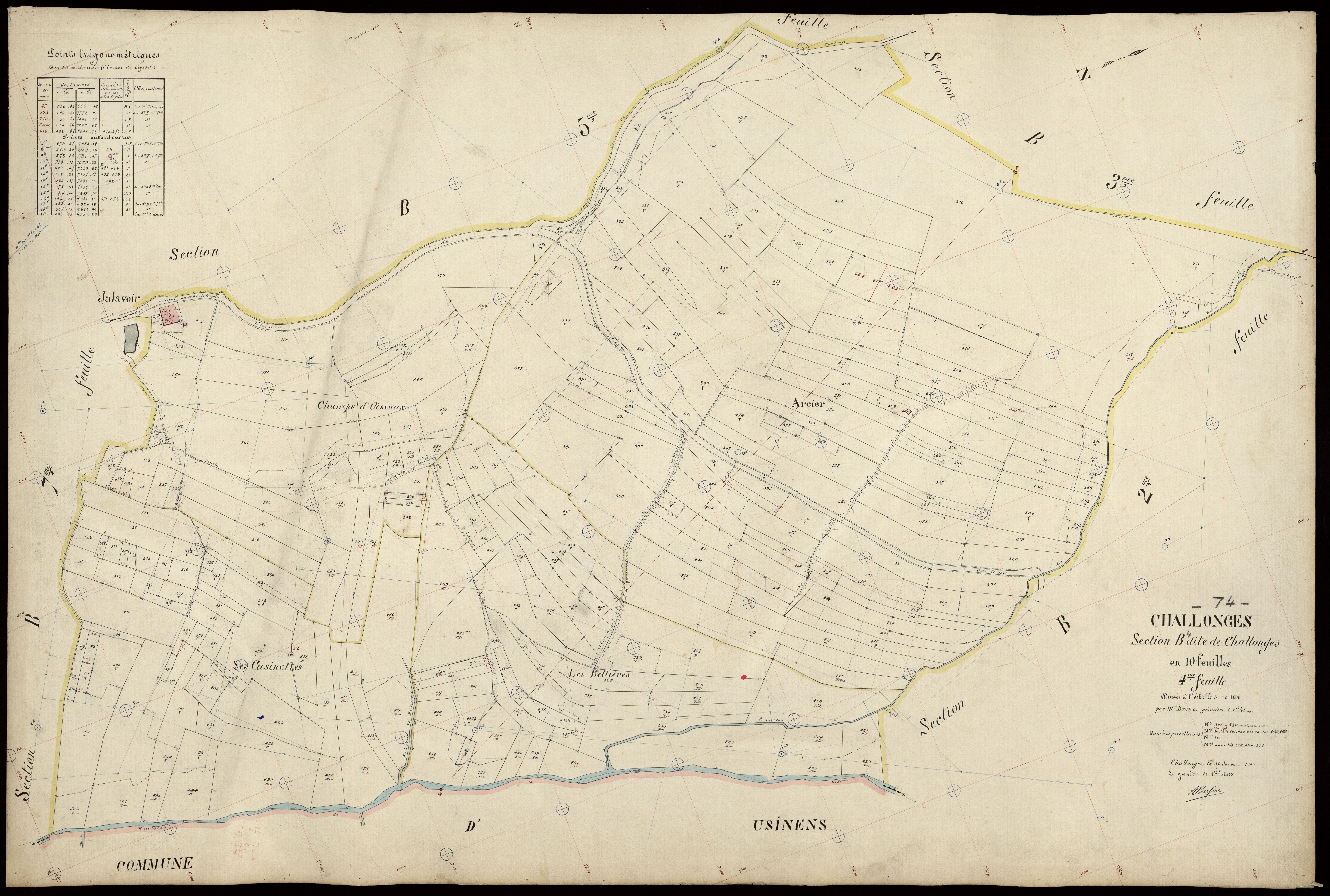 3 P 3 3203 - Feuille n° , parcelles n° 81 à 710 - 30 janvier 1909