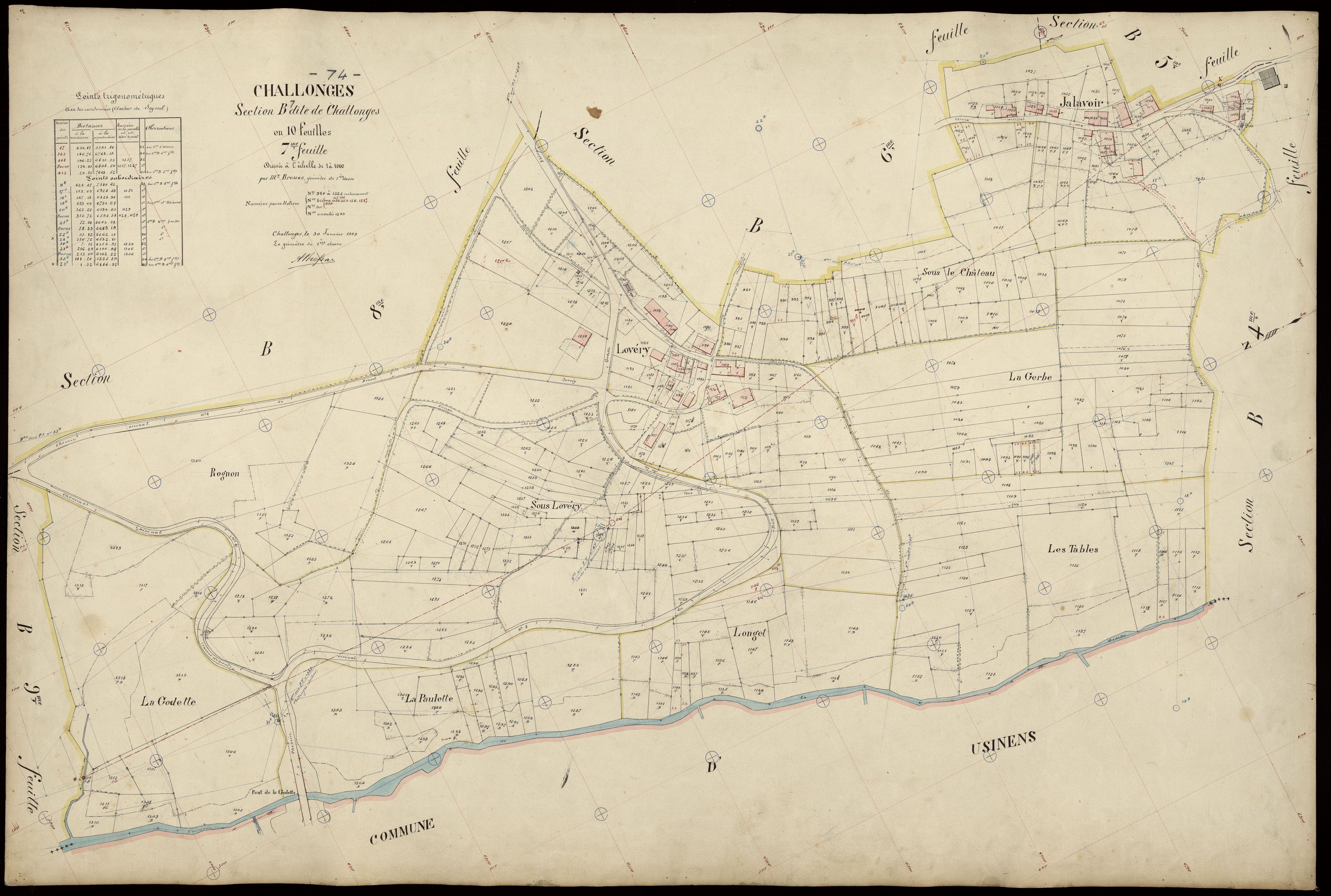 3 P 3 3206 - Feuille n° 8, parcelles n° 1326 à 1730 - 30 janvier 1909