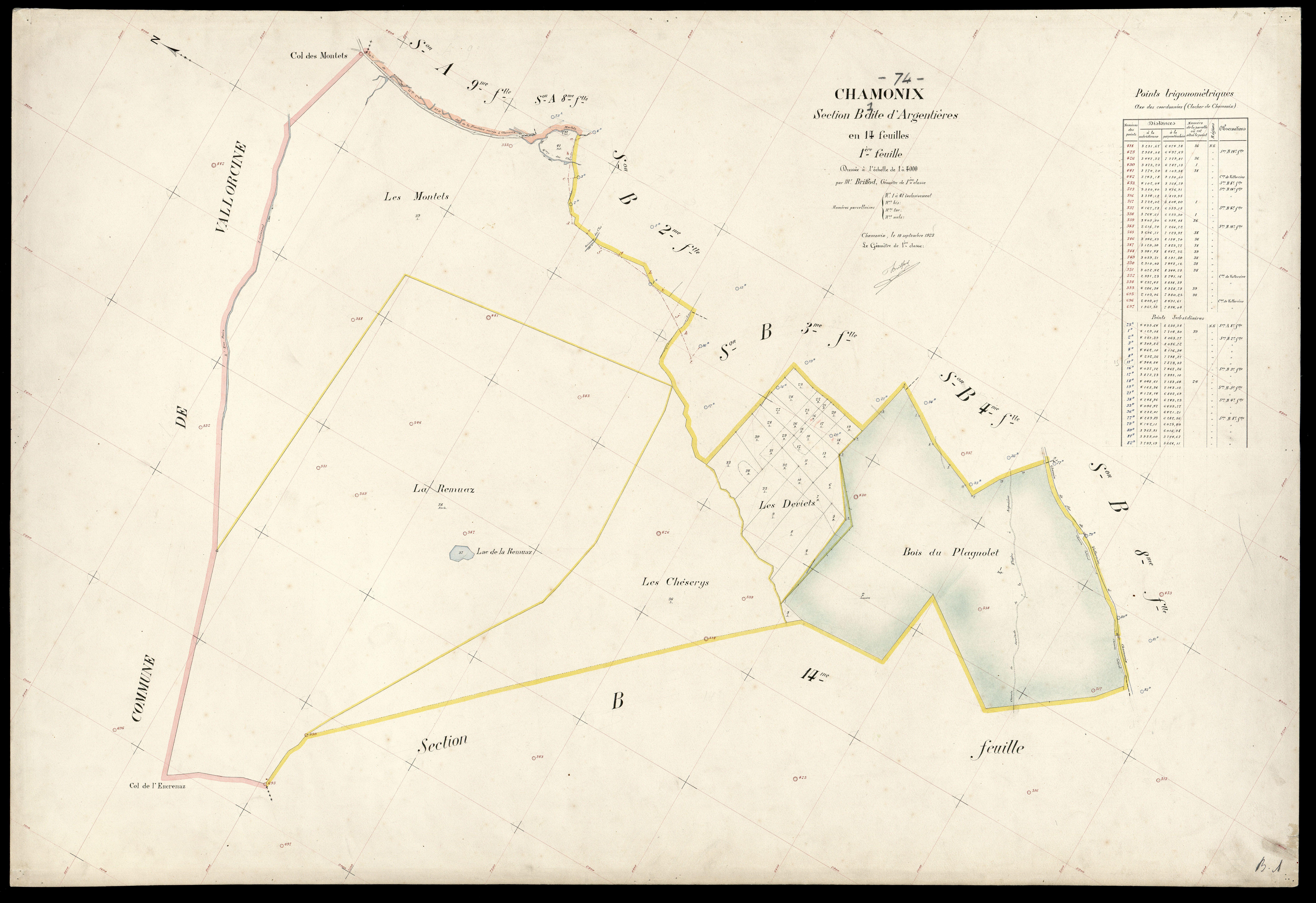 3 P 3 3226 - Feuille n° 2, parcelles n° 42 à 416 - 10 septembre 1923