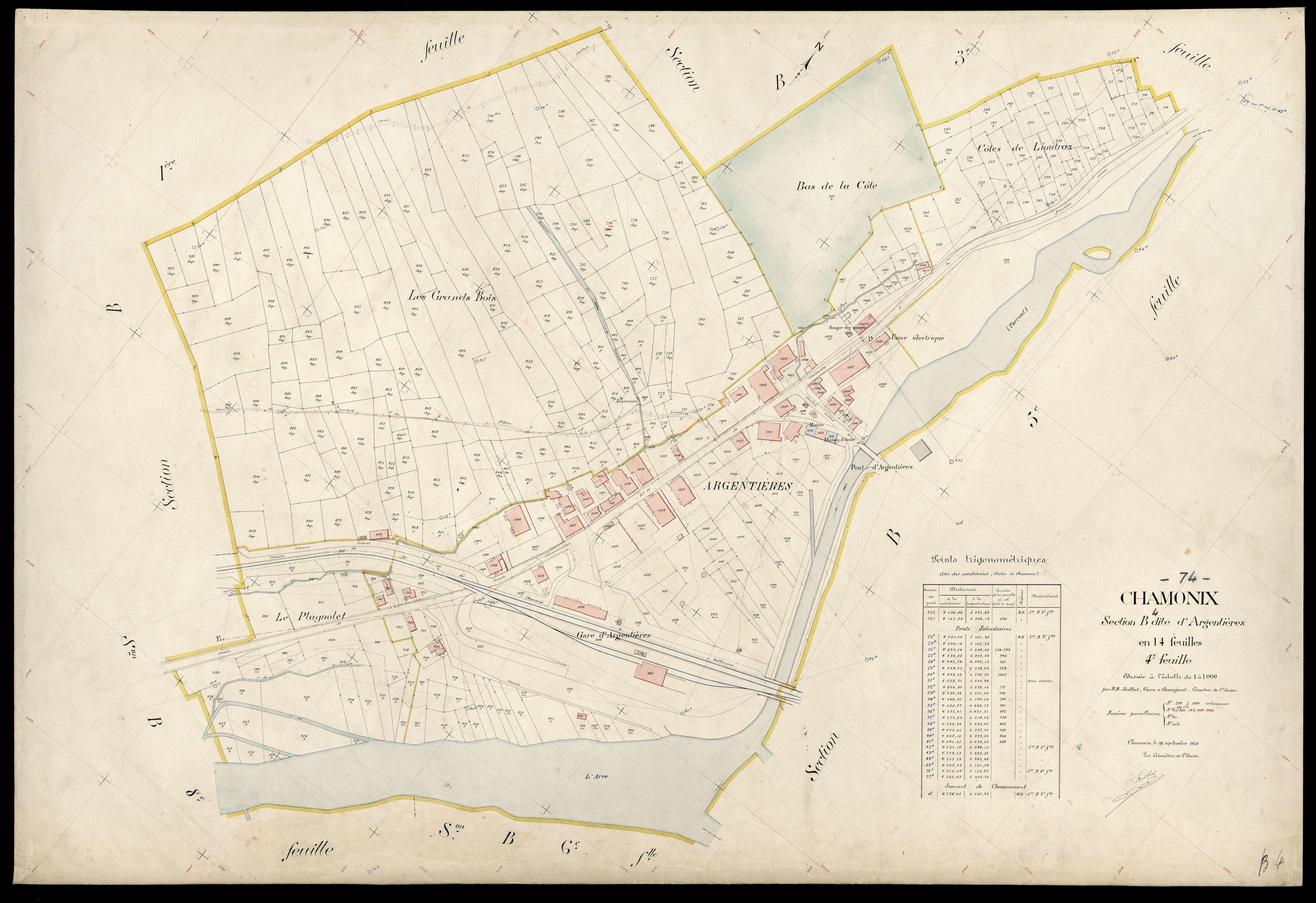 3 P 3 3229 - Feuille n° , parcelles n° 1101 à 137 - 10 septembre 1923