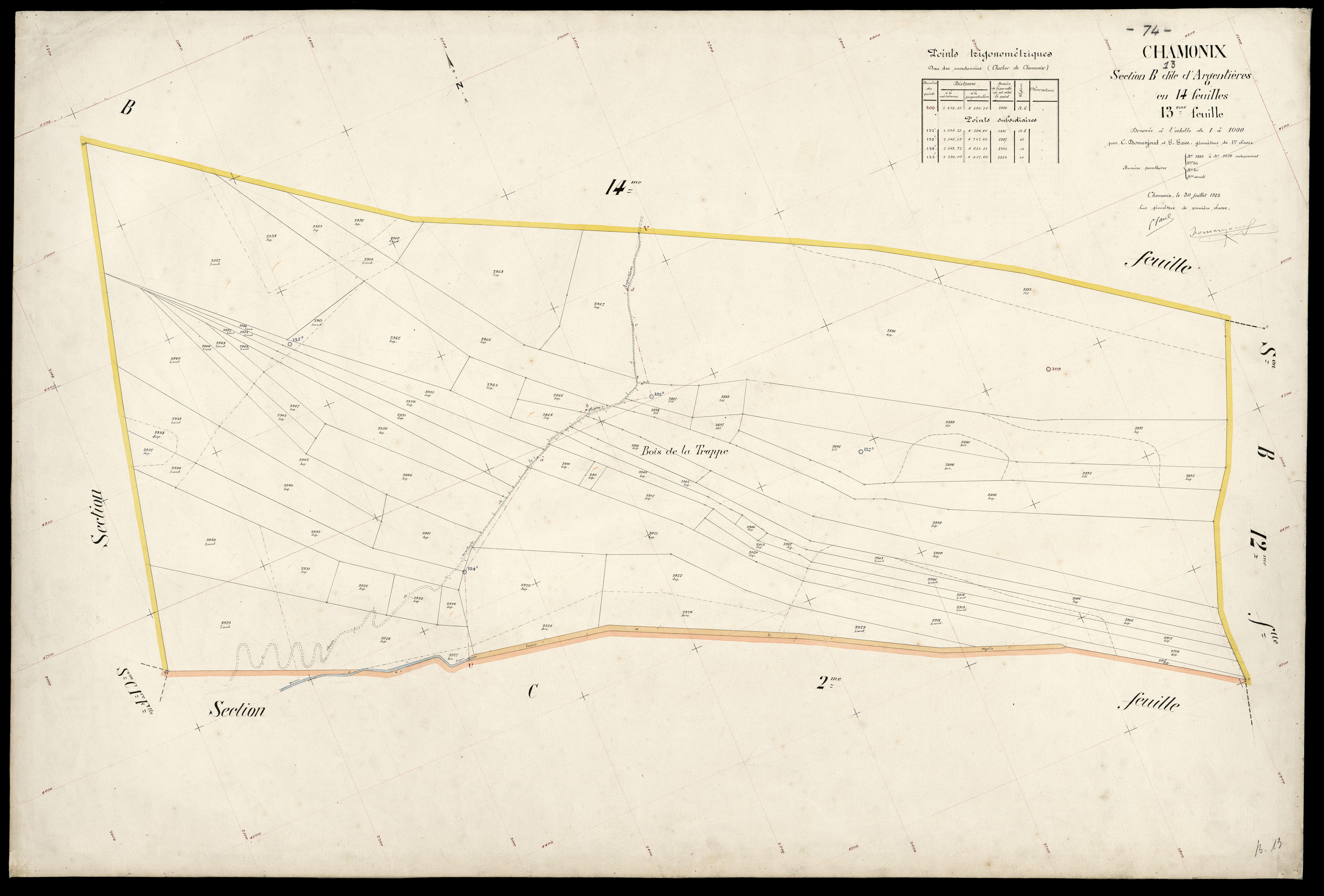 3 P 3 3238 - Feuille n° 14, parcelles n° 3971 à 400 - 10 septembre 1923