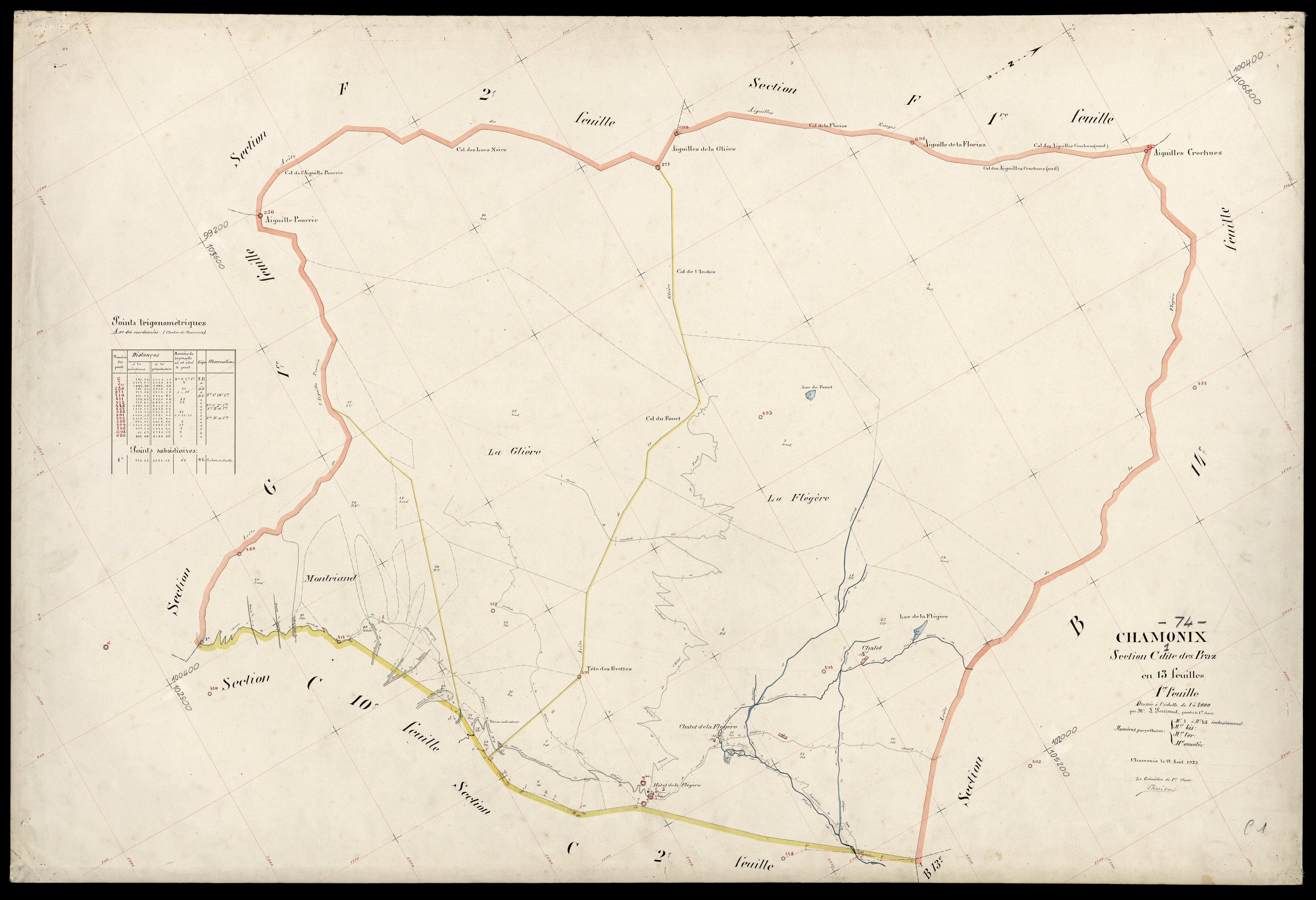 3 P 3 3240 - Feuille n° 2, parcelles n° 44 à 67 - 14 août 1923