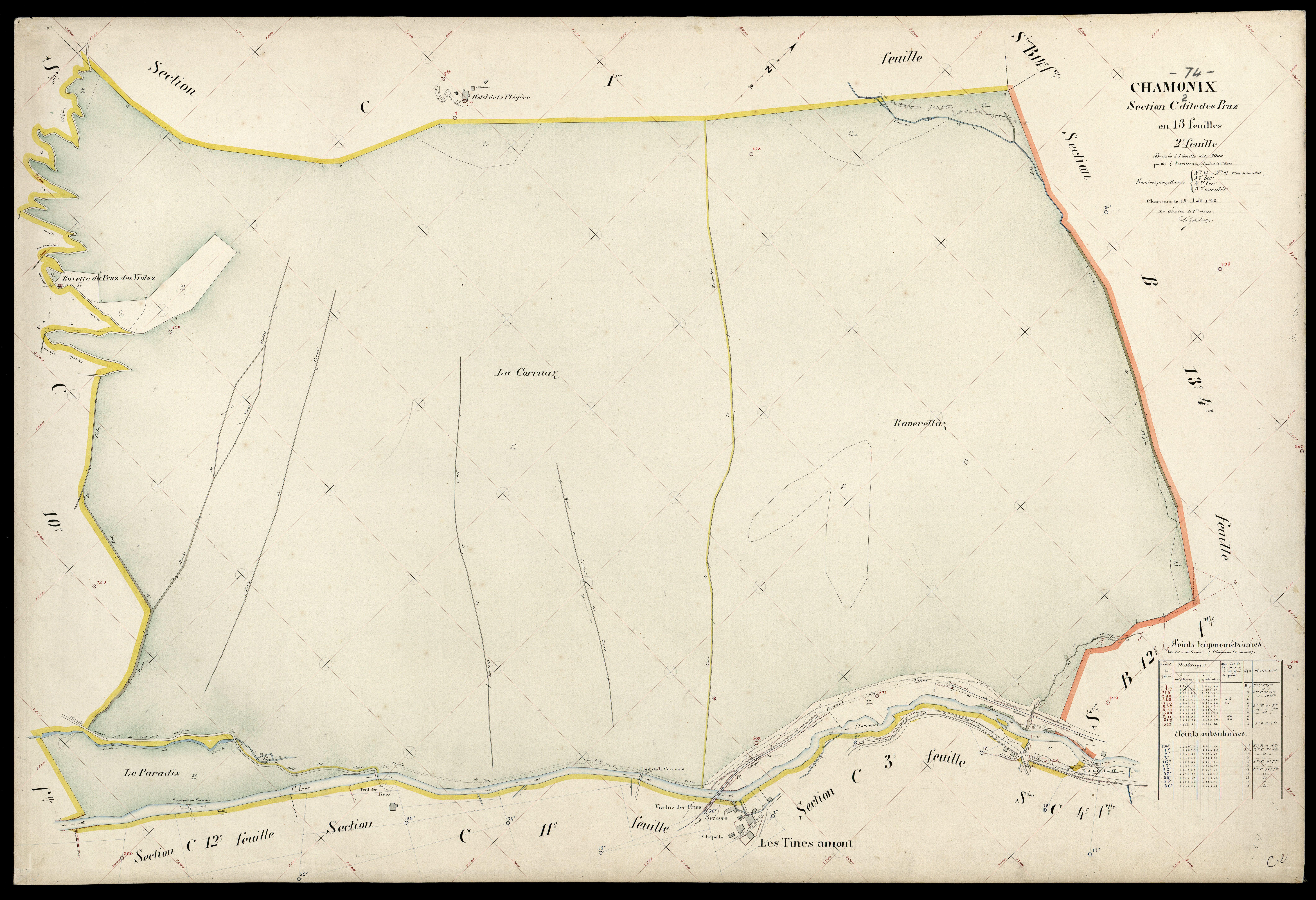3 P 3 3241 - Feuille n° 3, parcelles n° 68 à 120 - 14 août 1923