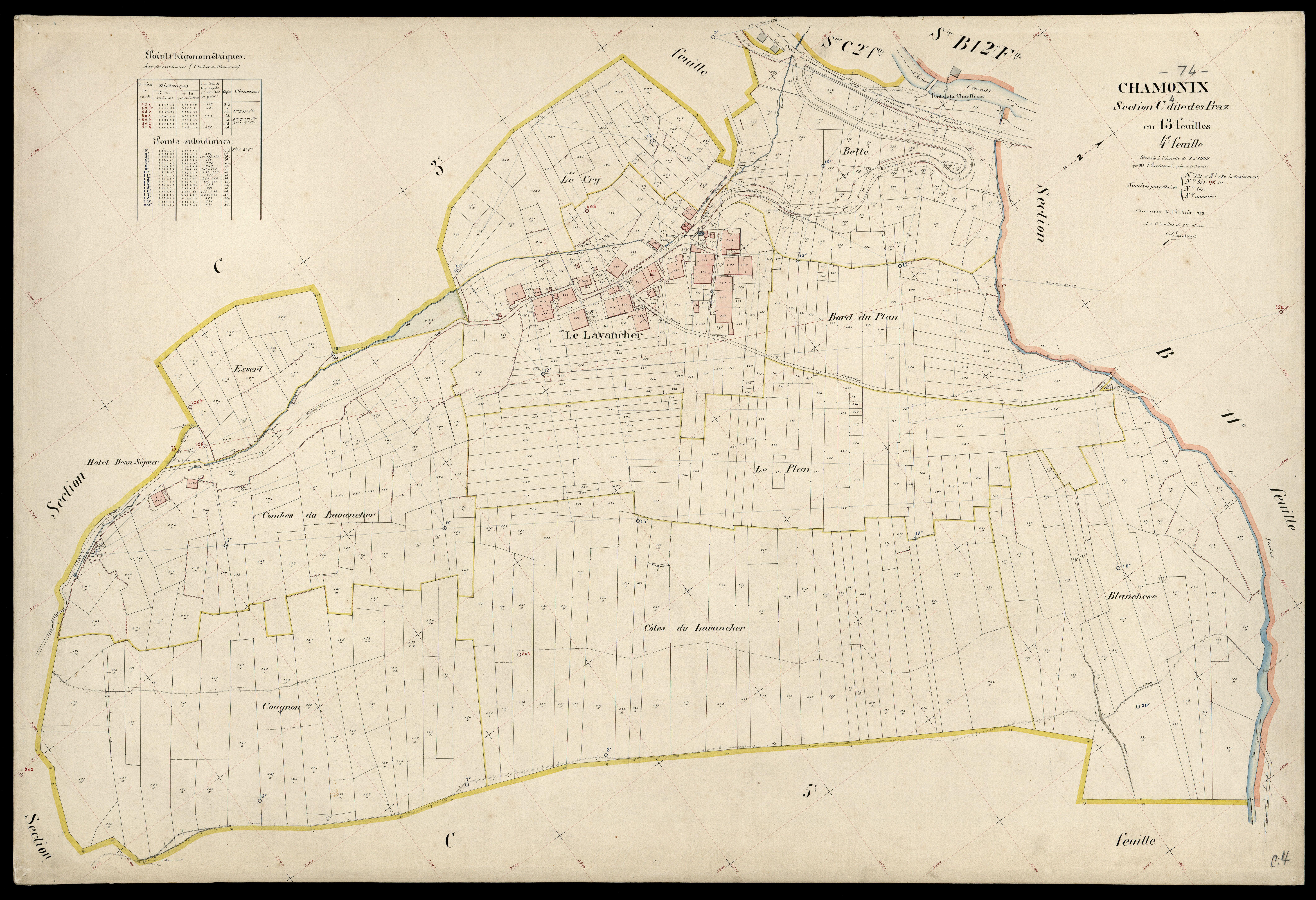 3 P 3 3243 - Feuille n° , parcelles n° 68 à 74 - 14 août 1923