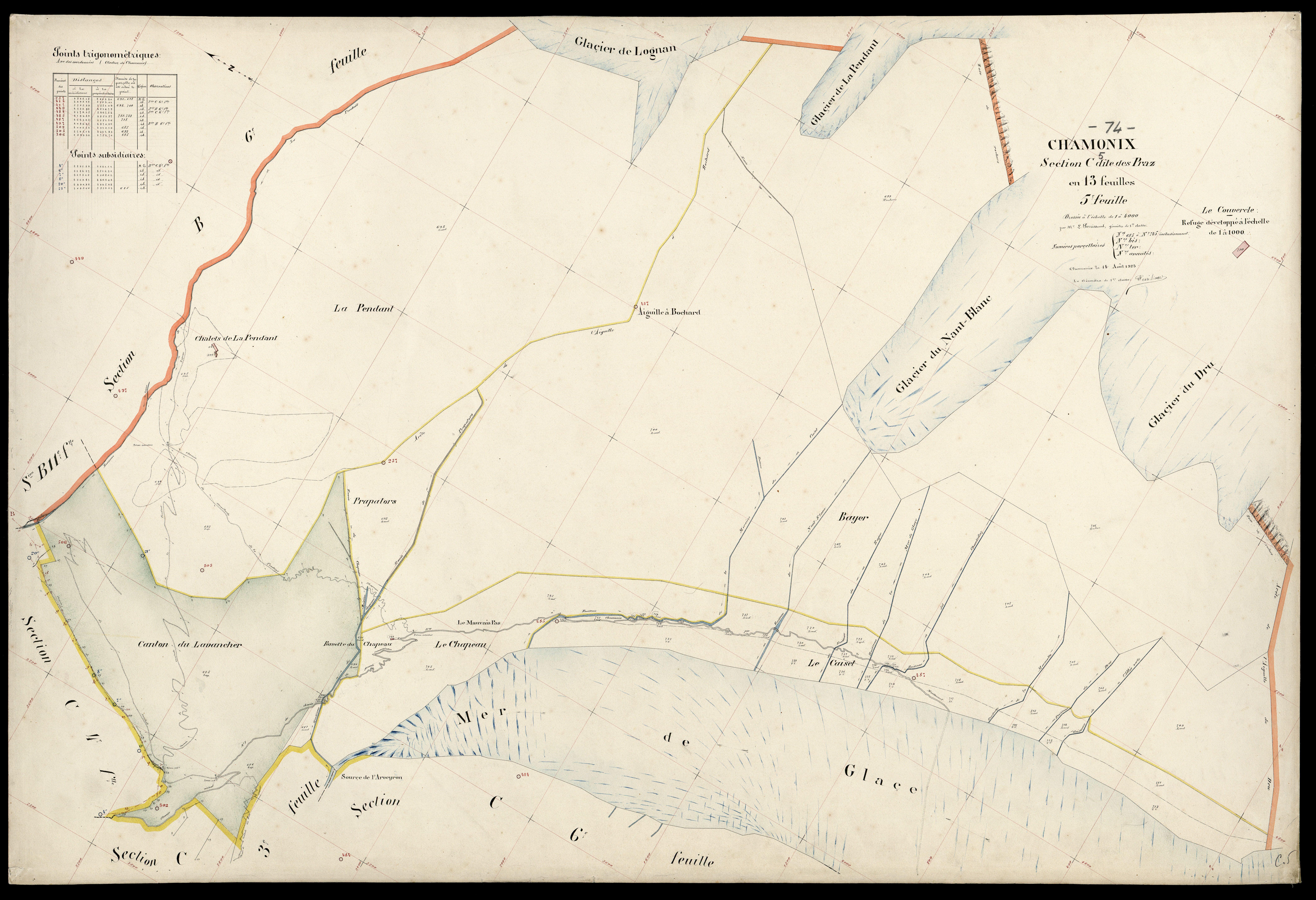 3 P 3 3244 - Feuille n° 6, parcelles n° 746 à 831 - 14 août 1923