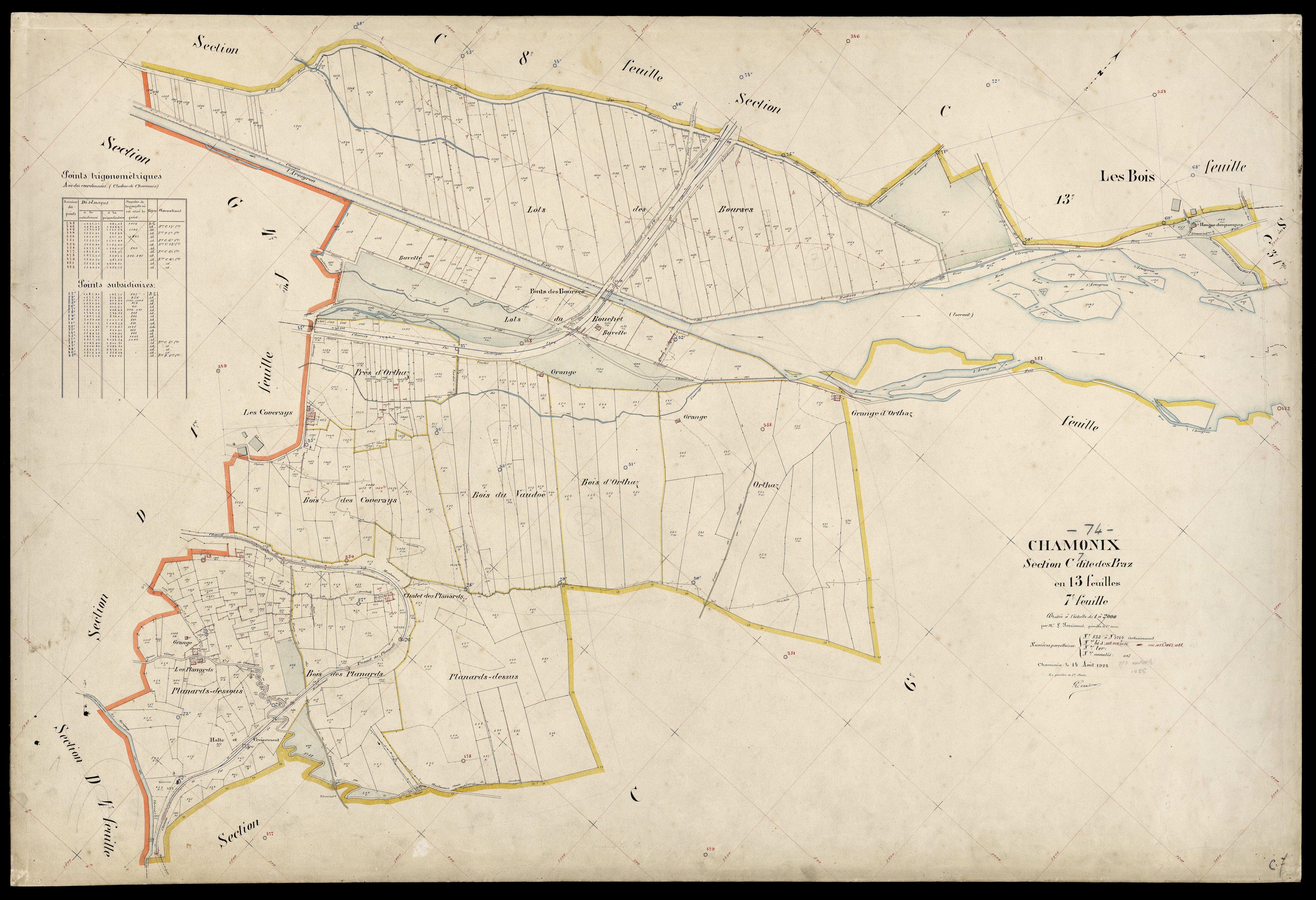 3 P 3 3246 - Feuille n° 8, parcelles n° 124 à 1618 -