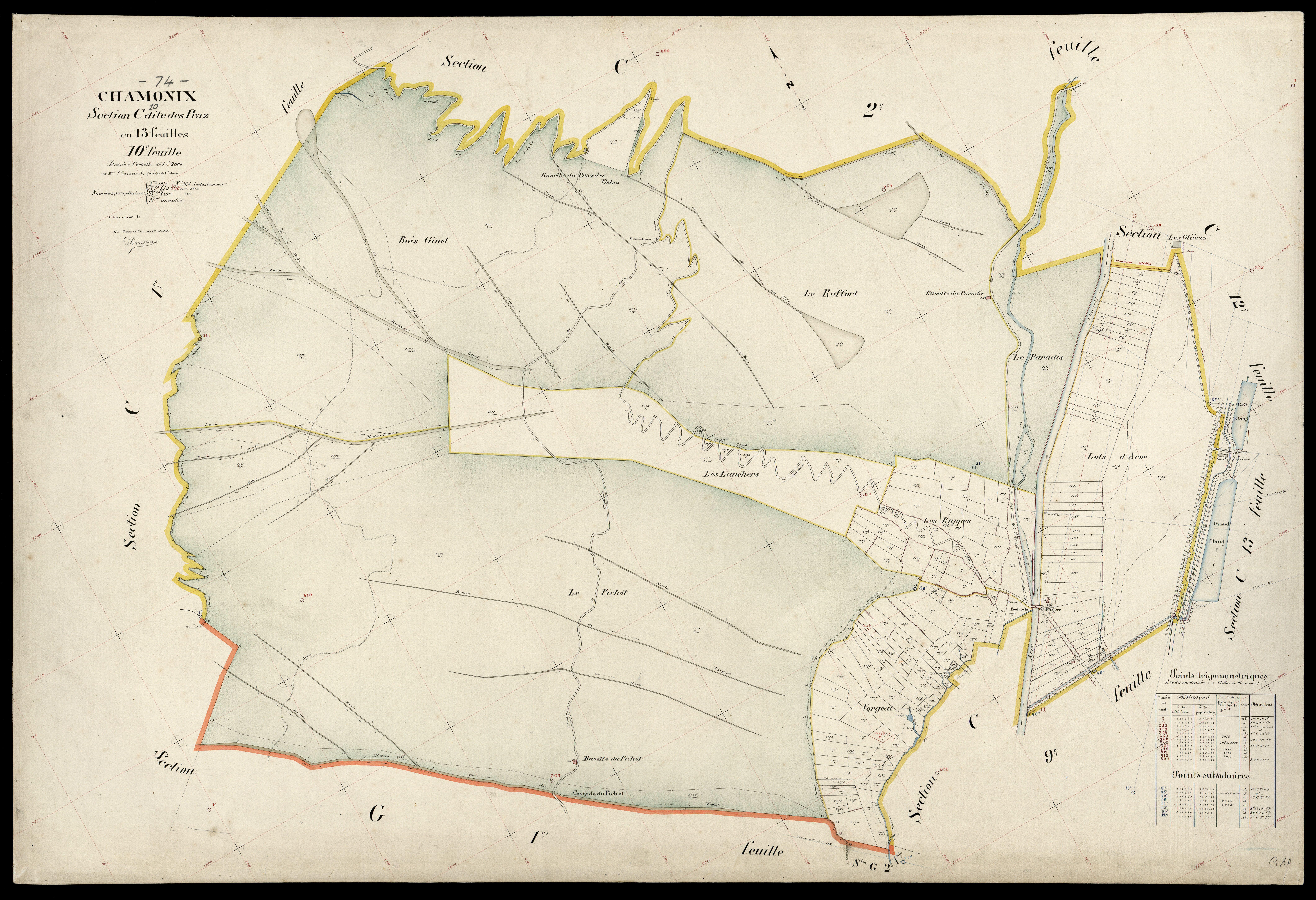 3 P 3 3249 - Feuille n° 11, parcelles n° 2176 à 2420 - 14 août 1923